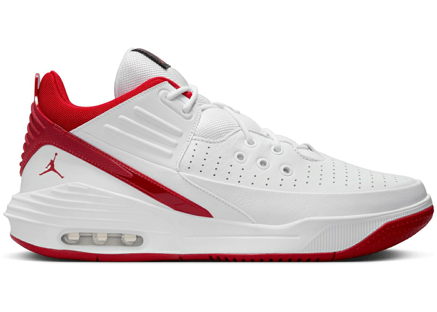 ナイキ ジョーダン マックス オーラ 白色 ホワイト 赤 レッド 黒色 ブラック スニーカー メンズ JORDAN MAX AURA 5 WHITE GYM RED / WHITE BLACK GYM RED