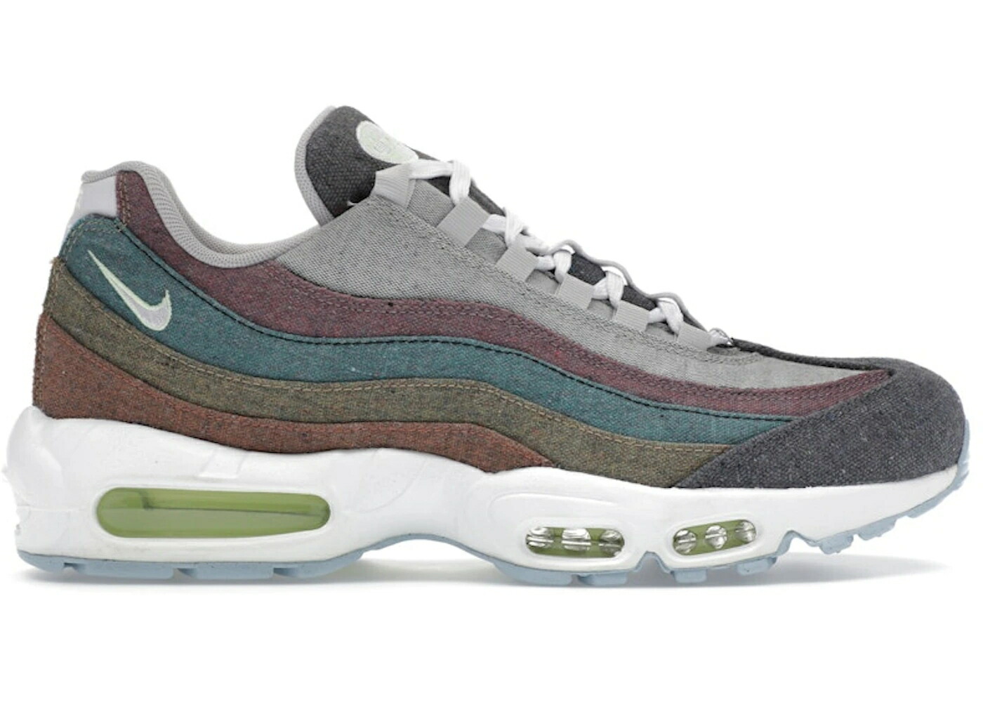 ナイキ マックス 薄墨色 薄墨色 大気圏マックス スニーカー メンズ NIKE AIR MAX 95 RECYCLED CANVAS / VAST GREY BARELY VOLT BRIGHT