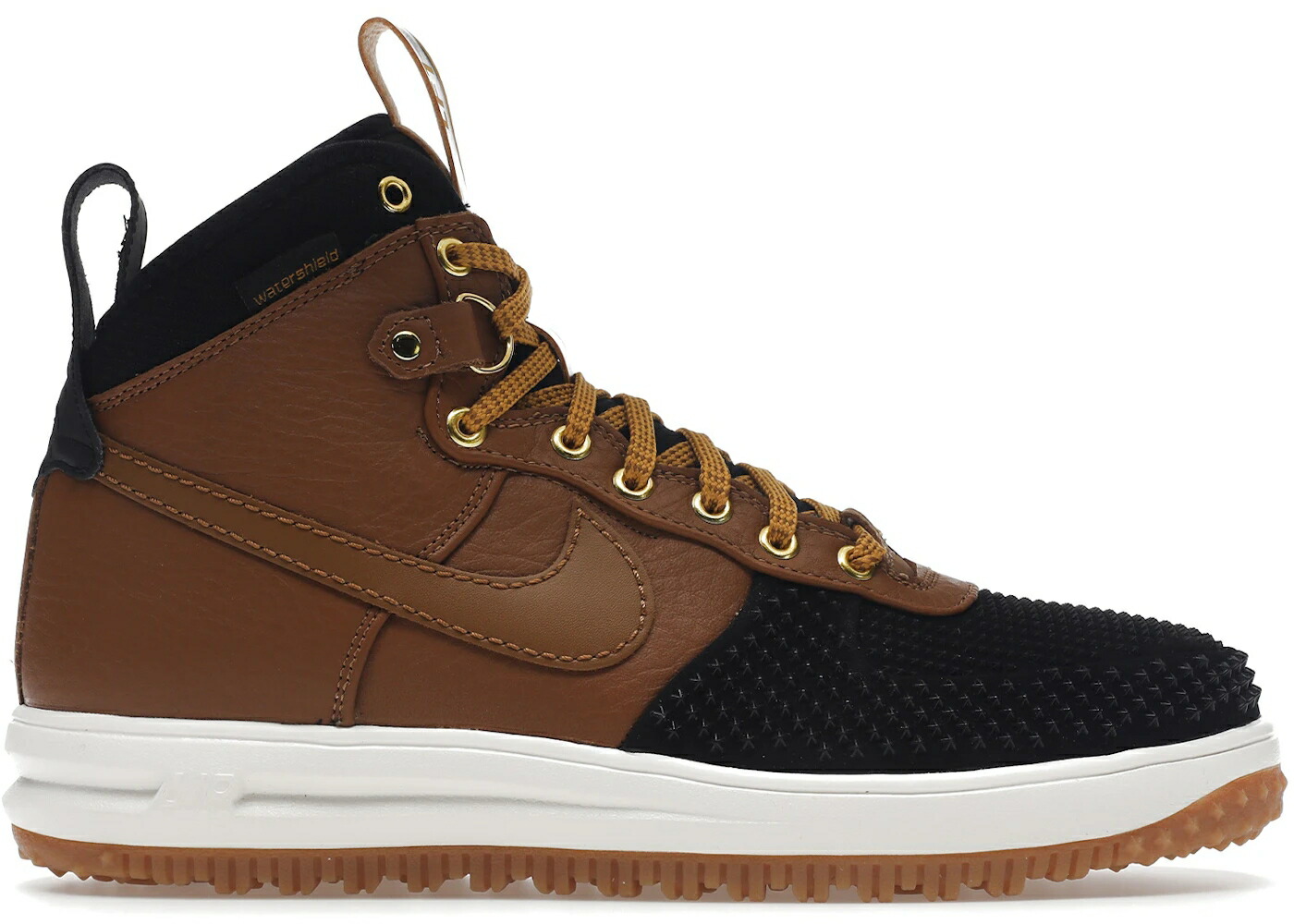 ナイキ ルーナー ルナー ハイ 茶色 ブラウン 黒色 ブラック ゴールド スニーカー メンズ NIKE LUNAR FORCE 1 HIGH DUCKBOOT ALE BROWN BLACK / ALE BROWN BLACK GOLD TONE ALE