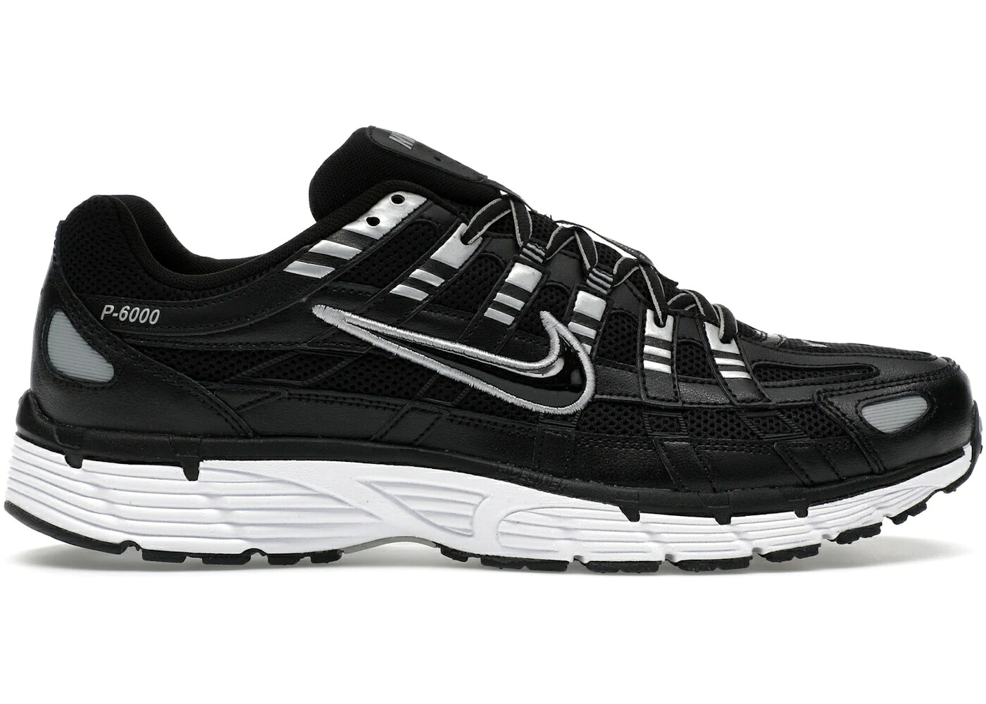 ナイキ 黒いこと 黒いこと 白いこと 白いこと しろがね色 しろがね色 スニーカー メンズ NIKE P-6000 BLACK WHITE METALLIC SILVER / BLACK WHITE METALLIC SILVER
