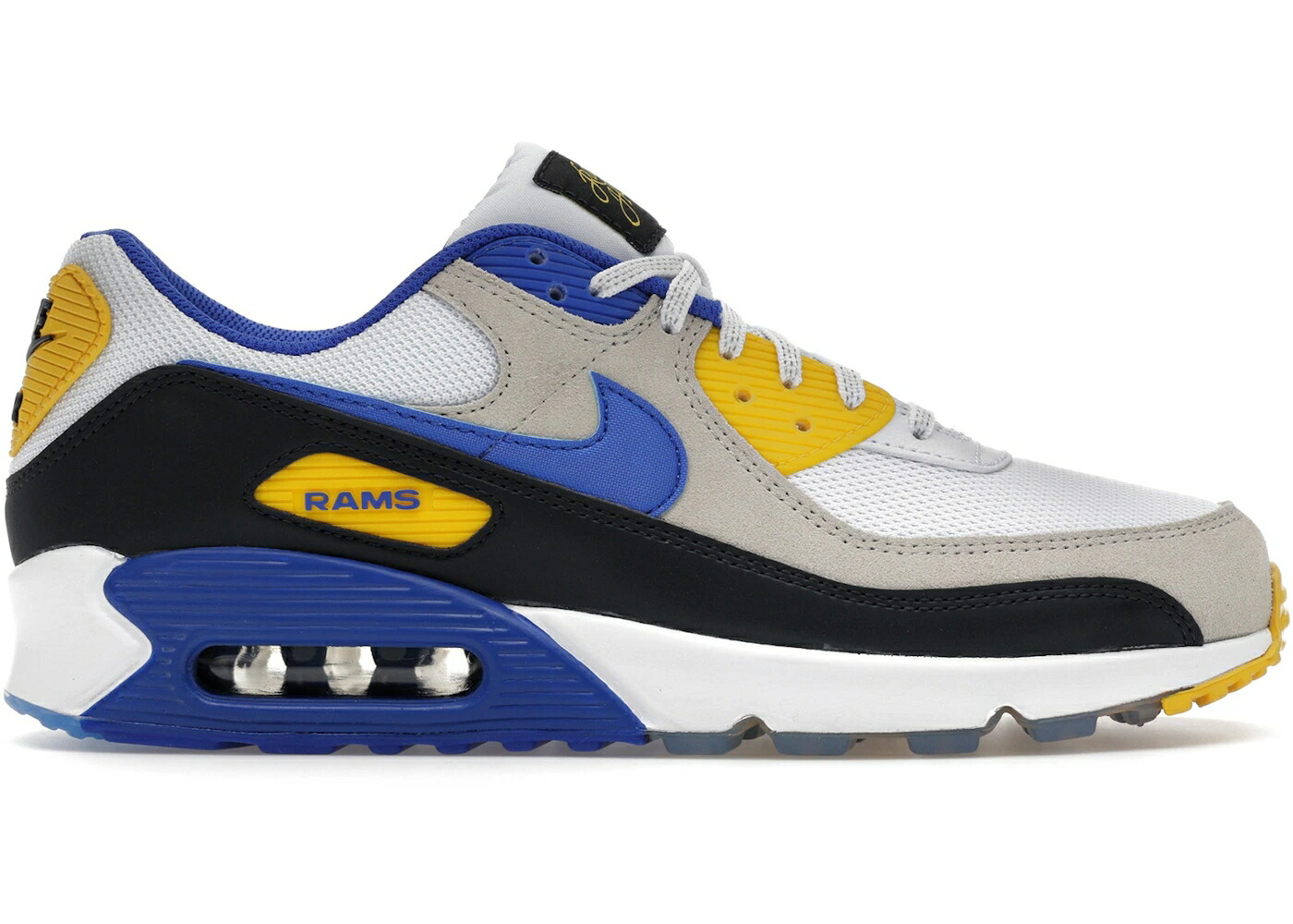 ナイキ マックス ラムズ 白色 ホワイト 青色 ブルー エアマックス ロサンゼルス スニーカー メンズ NIKE AIR MAX 90 LOS ANGELES RAMS / WHITE HYPER ROYAL PITCH BLUE