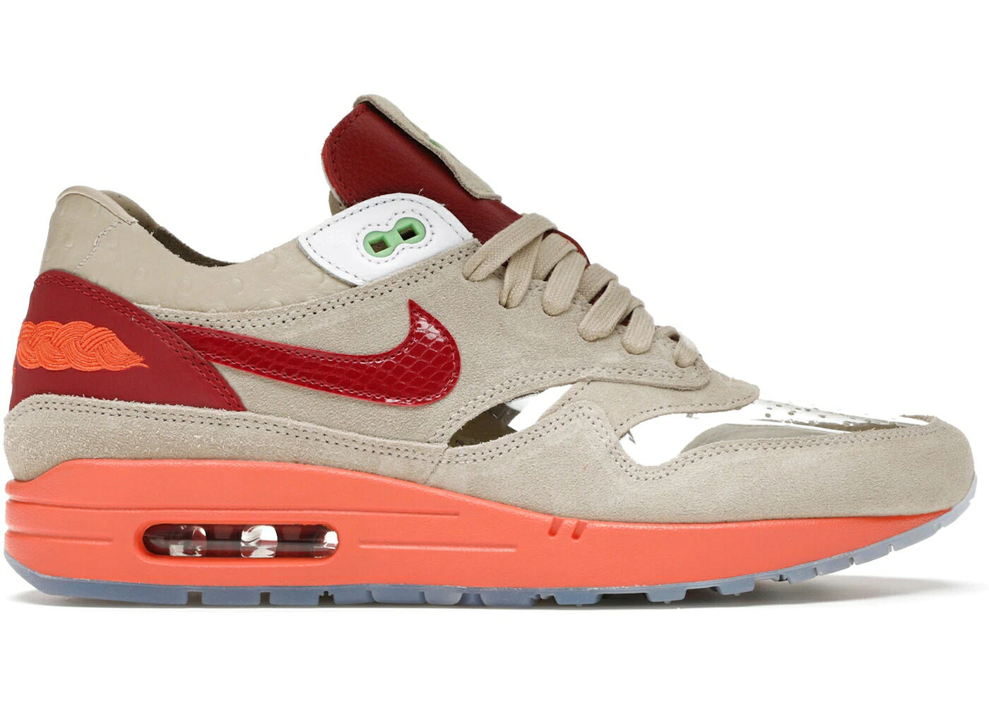 ナイキ マックス クロット ネット ディープ 赤 レッド 橙 オレンジ エアマックス スニーカー メンズ NIKE AIR MAX 1 CLOT KISS OF DEATH (2021) / NET DEEP RED ORANGE BLAZE|スニケス