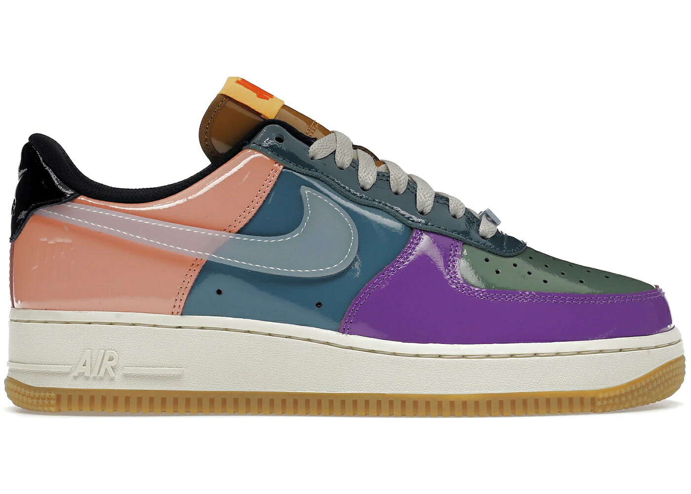 ナイキ アンディフィーテッド ワイルド 青味 青み 空軍 スニーカー メンズ NIKE AIR FORCE 1 LOW SP UNDEFEATED MULTI-PATENT WILD BERRY / CELESTINE BLUE SAIL GUM MULTI