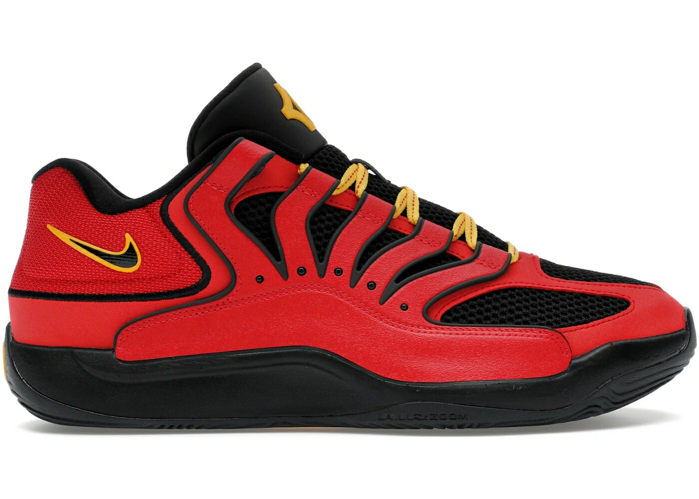 ナイキ 火の手 赤 赤いこと 黒いこと 黒いこと スニーカー メンズ NIKE KD 18 AIR BAKIN / FIRE RED BLACK AMARILLO