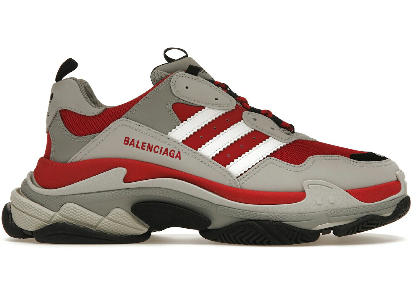 バレンシアガ アディダス 赤 レッド 灰色 グレー 黒色 ブラック スニーカー メンズ BALENCIAGA X ADIDAS TRIPLE S RED GREY BLACK / RED GREY BLACK