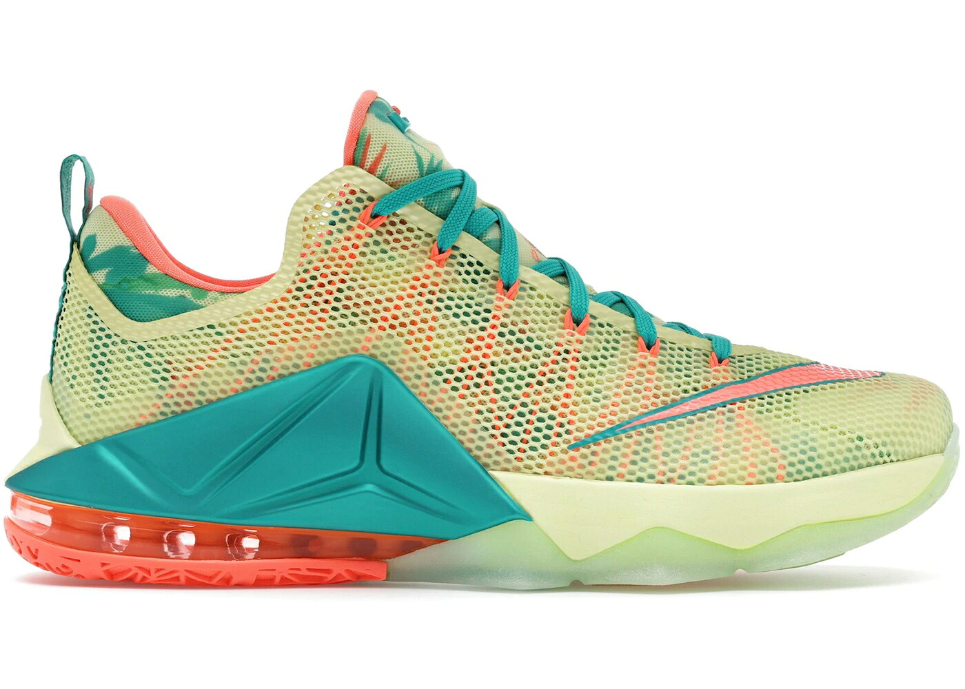 ナイキ レブロン 白いこと 白いこと 菩提樹 スニーカー メンズ NIKE LEBRON 12 LOW PRM LEBRONOLD PALMER / WHITE LIME BRIGHT MANGO NEW