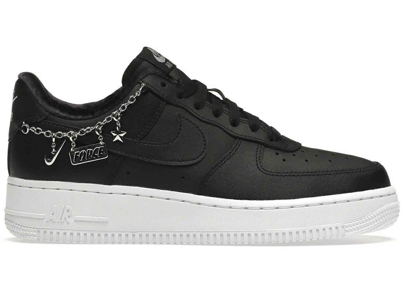 ナイキ 黒いこと 黒いこと しろがね色 しろがね色 空軍 WOMEN\u0027S スニーカー レディース NIKE AIR FORCE 1 LOW LX BLACK PENDANT (WOMEN\u0027S) / BLACK BLACK METALLIC SILVER レディース靴-スニーカー-靴