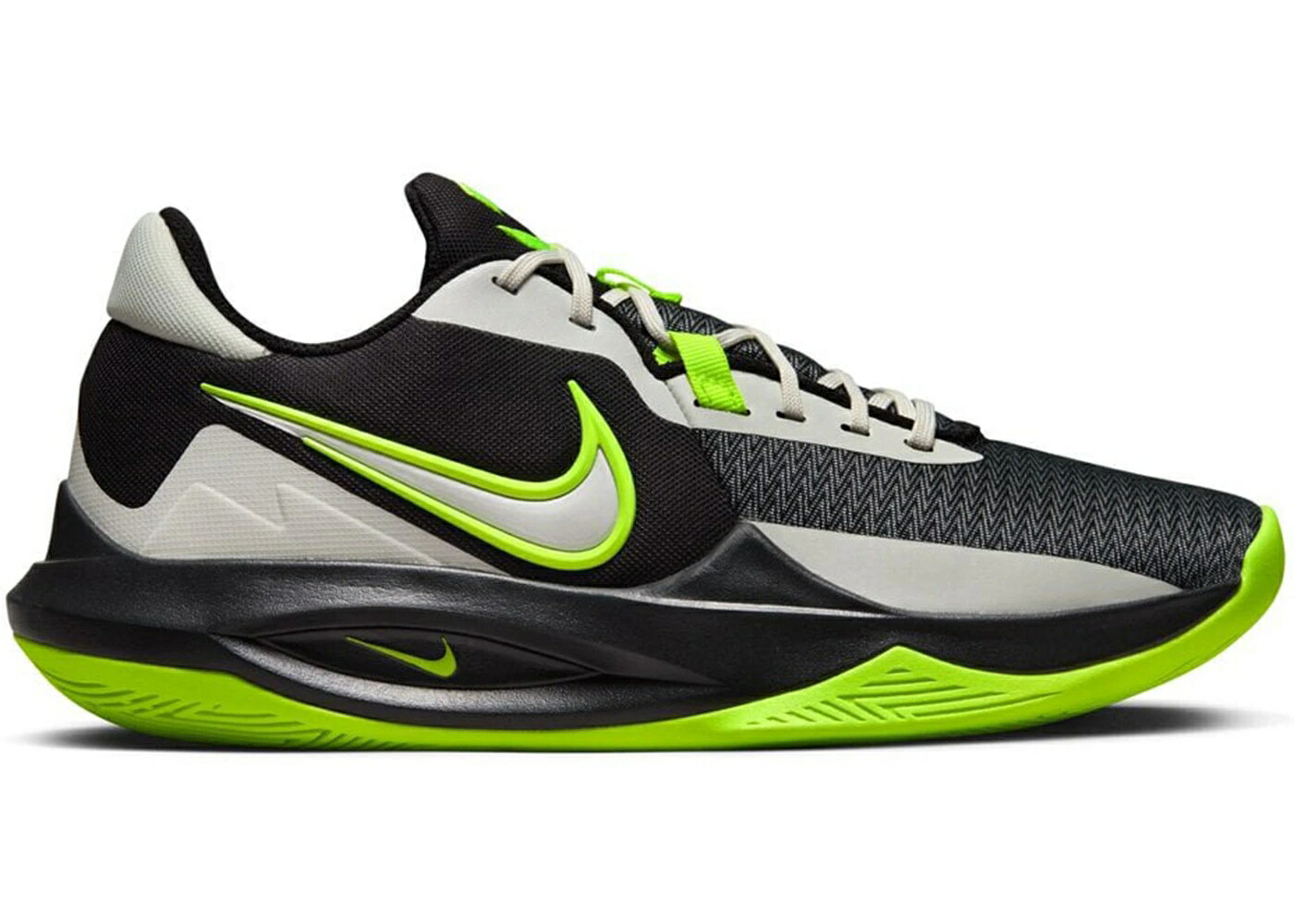ナイキ 黒色 ブラック スニーカー メンズ NIKE PRECISION 6 BLACK VOLT SAIL / BLACK SAIL VOLT
