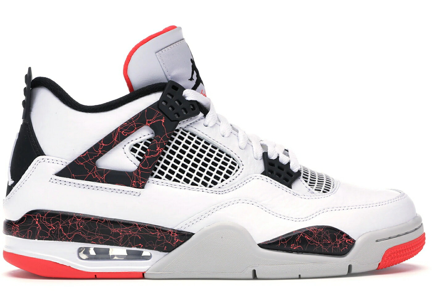 ナイキ ジョーダン フライト 白色 ホワイト 黒色 ブラック クリムゾン スニーカー メンズ JORDAN 4 RETRO FLIGHT NOSTALGIA / WHITE BLACK BRIGHT CRIMSON PALE