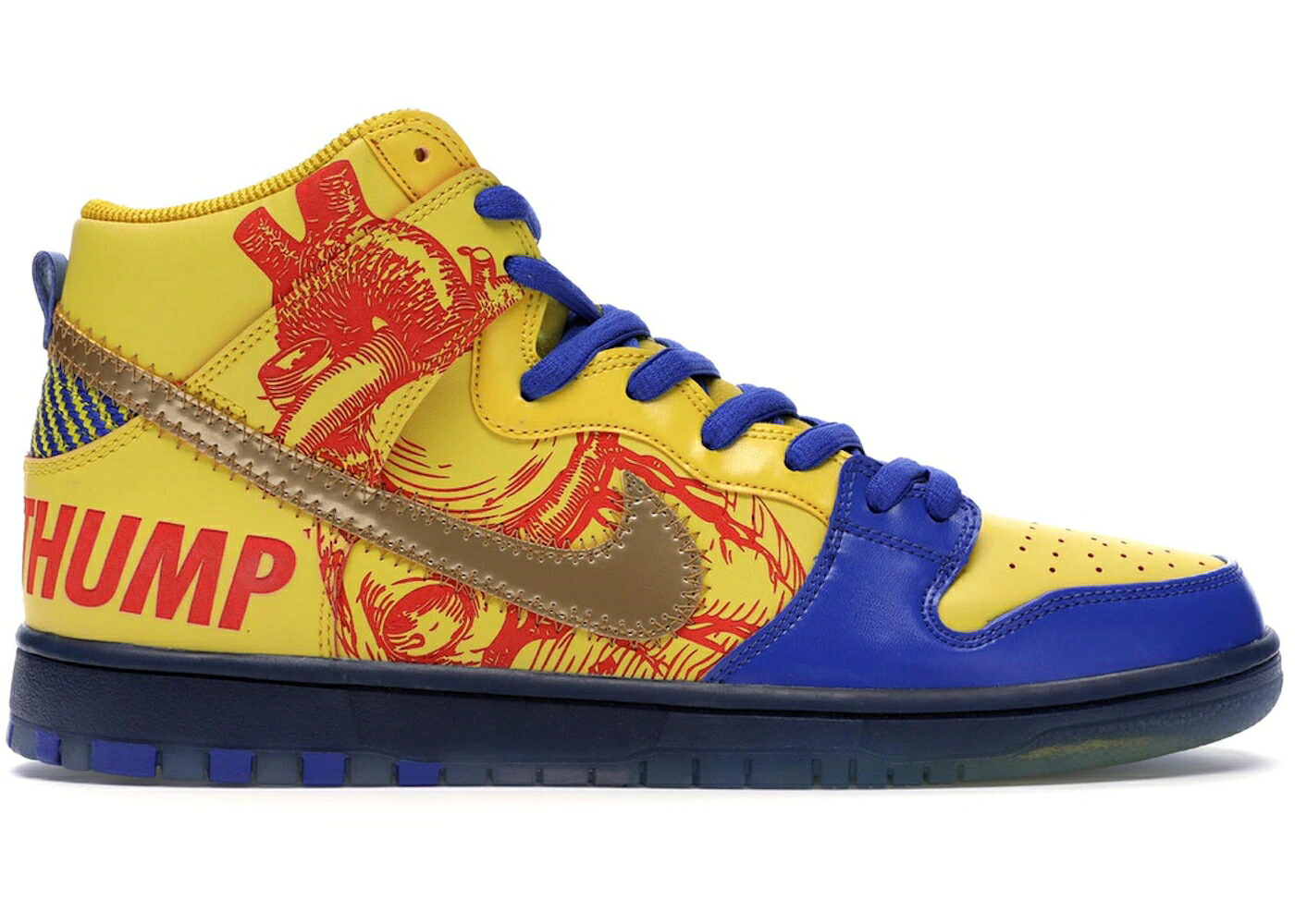 ナイキ エスビー ダンク 御機嫌 取り組み ダンクハイ 取り組みロイヤル 青 青色 スニーカー メンズ NIKE SB DUNK HIGH FINNIGAN MOONEY 15TH ANNIVERSARY DOERNBECHER (2019) / VIVID SULFUR GAME ROYAL