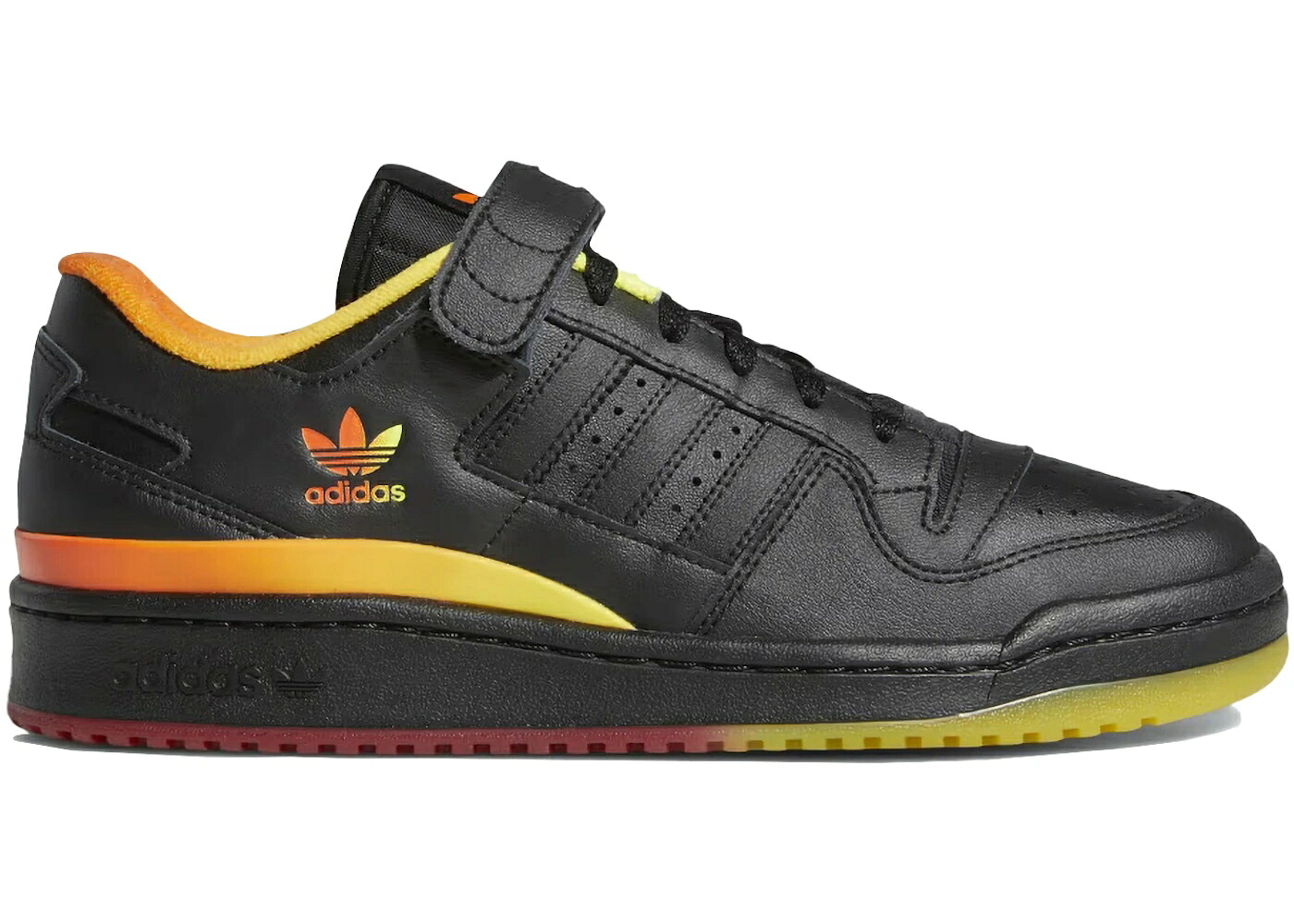 アディダス フォーラム 黒色 ブラック 橙 オレンジ 黄色 イエロー コア スニーカー メンズ ADIDAS FORUM LOW BLACK ORANGE YELLOW GRADIENT / CORE BLACK CORE BLACK SEMI