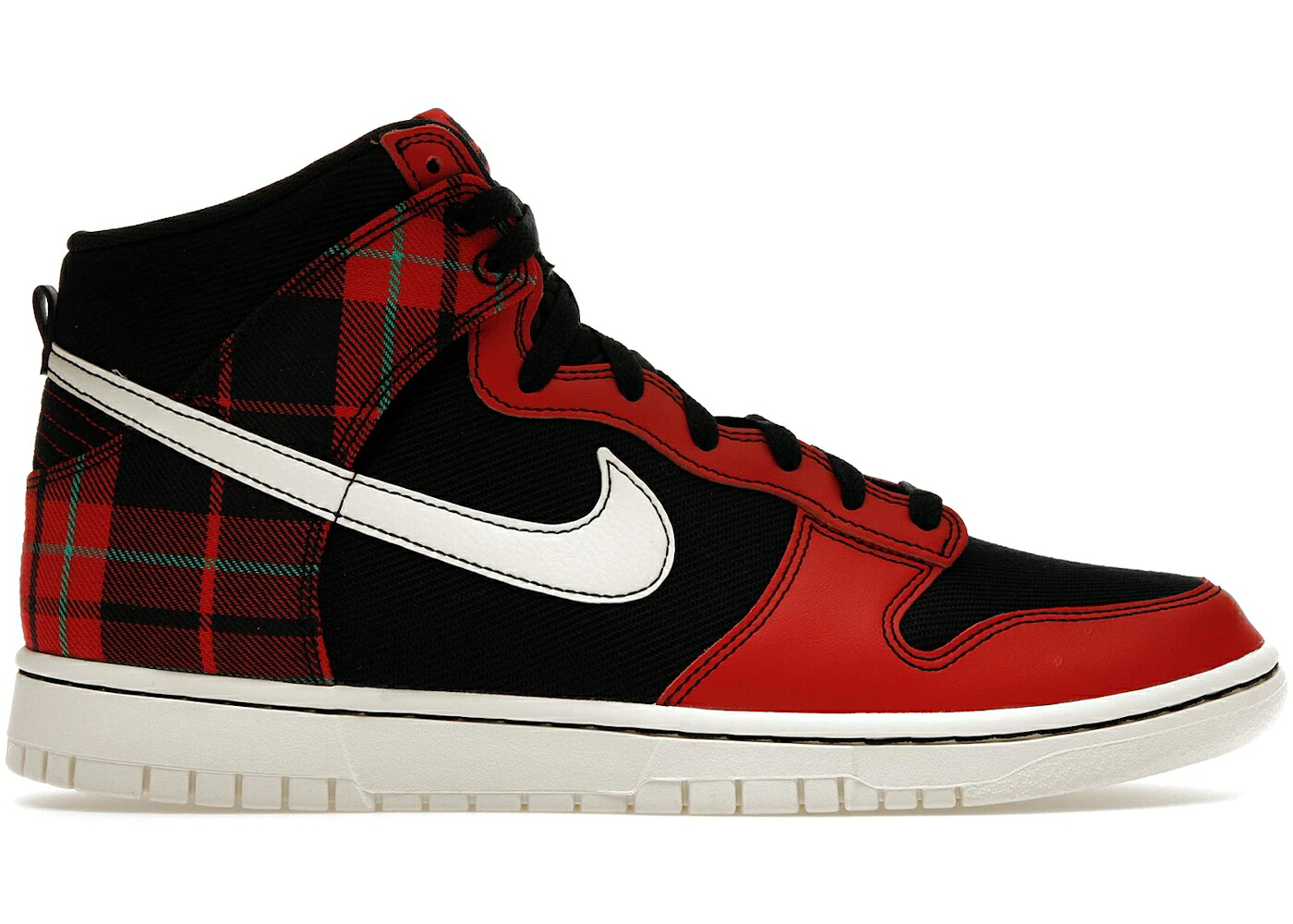 ナイキ ダンク ご機嫌 黒いこと 黒いこと 赤 赤いこと 象牙色 ダンクハイ スニーカー メンズ NIKE DUNK HIGH SE TARTAN PLAID BLACK UNIVERSITY RED / BLACK PALE IVORY UNIVERSITY RED