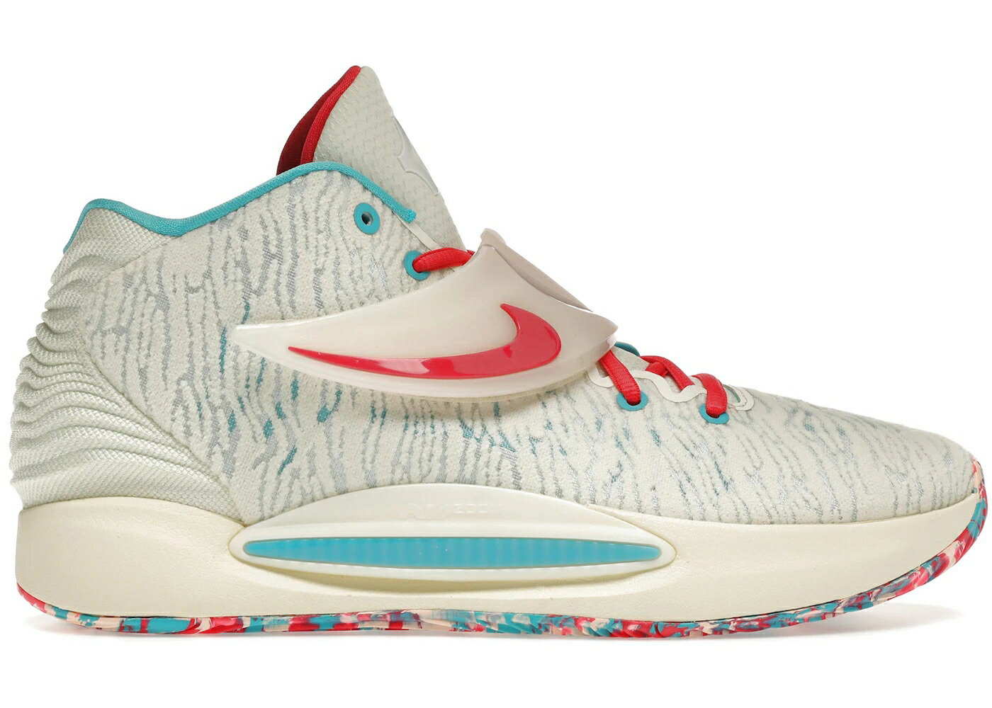 ナイキ シアン ピンク スニーカー メンズ NIKE KD 14 MULTICOLOR / LIGHT BONE MULTI COLOR CYAN PINK