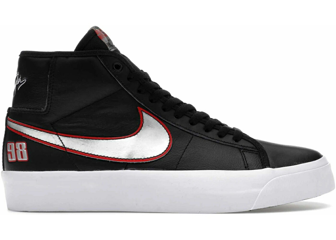 ナイキ エスビー ズーム ブレイザー ミッド プロ 黒色 ブラック 赤 レッド 白色 ホワイト スニーカー メンズ NIKE SB ZOOM BLAZER MID PRO GT GRANT TAYLOR EL CAMINO / BLACK UNIVERSITY RED WHITE