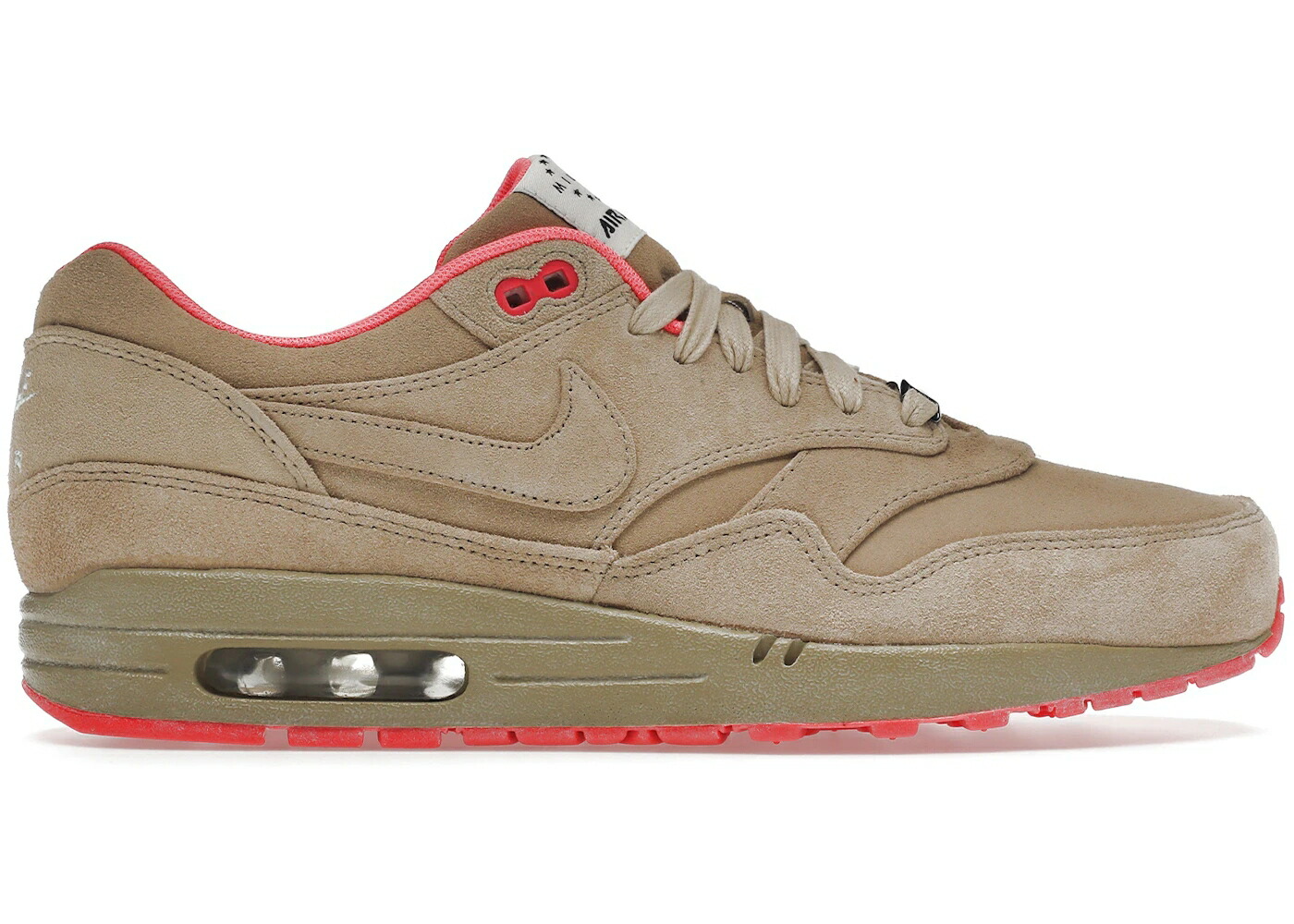 ナイキ マックス ターフ 赤 レッド エアマックス スニーカー メンズ NIKE AIR MAX 1 HOME TURF MILAN / LINEN LINEN ATOMIC RED SAIL