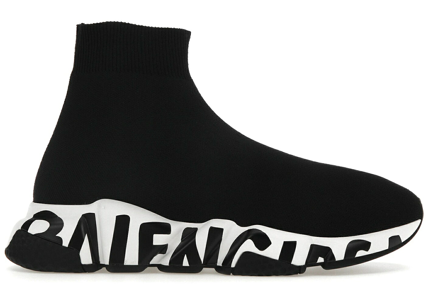 バレンシアガ スピード スニーカー スニーカー 白色 ホワイト 黒色 ブラック ロゴ WOMEN'S レディース BALENCIAGA SPEED GRAFFITI TRAINERS WHITE BLACK LOGO (WOMEN'S) / BLACK WHITE|スニケス