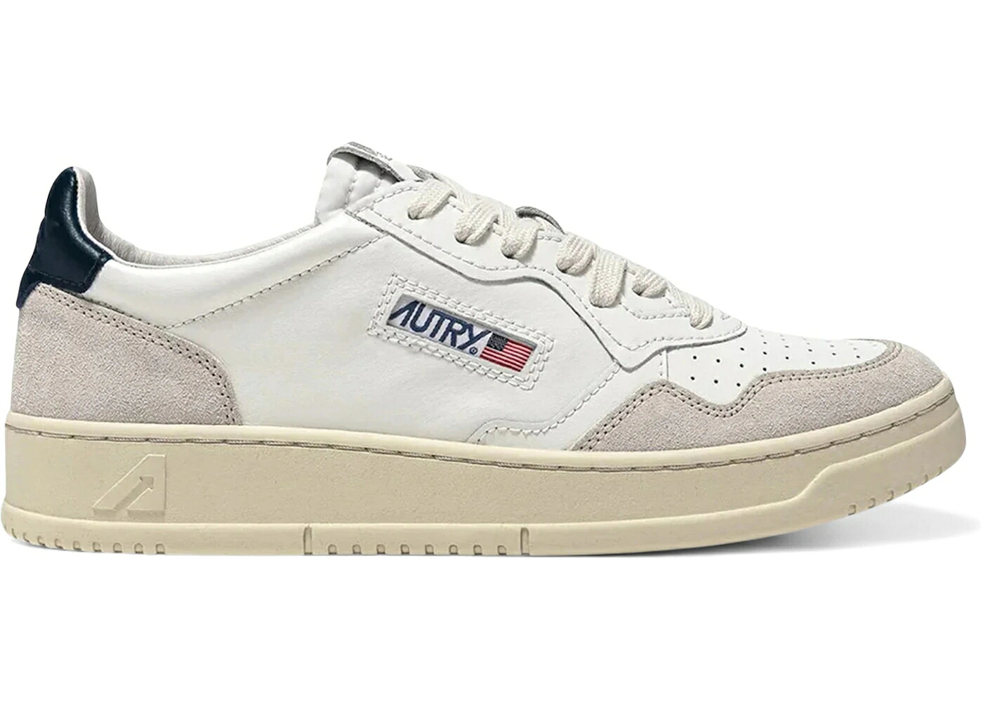 なめし革 白いこと 白いこと 青味 青色 ベージュ スニーカー メンズ AUTRY MEDALIST LEATHER LOW WHITE BLUE BEIGE / WHITE BLUE BEIGE