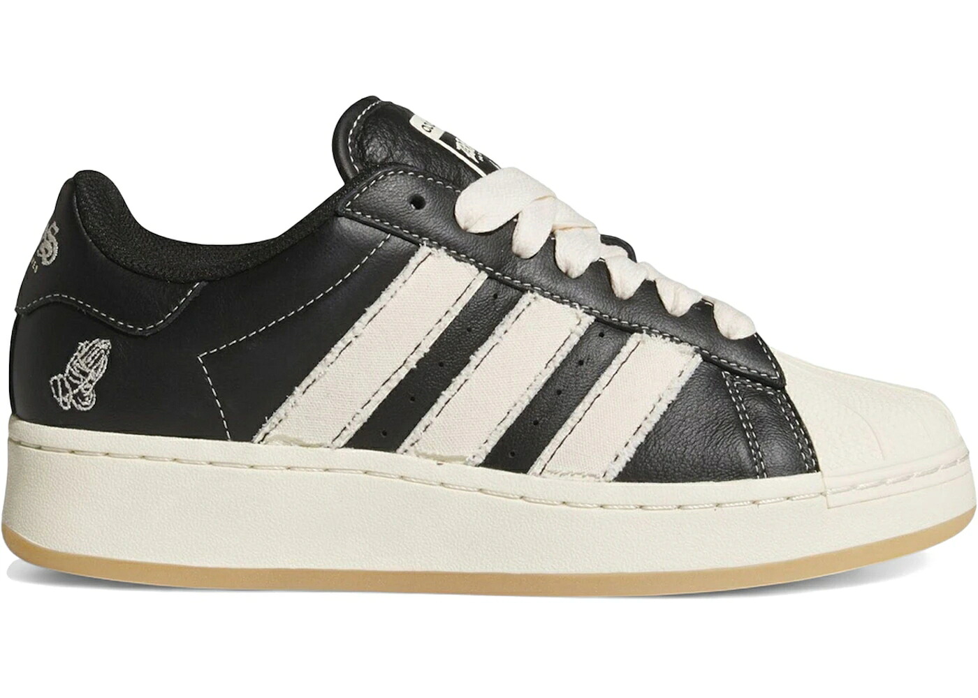 アディダス スーパースター 黒色 ブラック クリーム 白色 ホワイト コア ゴールド スニーカー メンズ ADIDAS SUPERSTAR XLG DIOS BLACK CREAM WHITE / CORE BLACK CREAM WHITE GOLD|スニケス