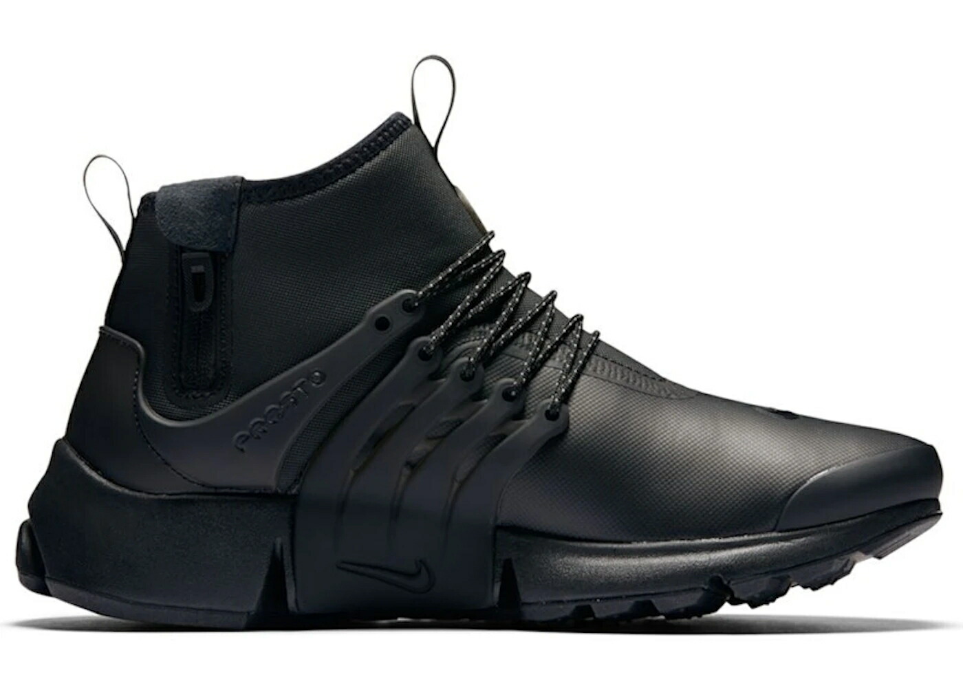 ナイキ プレスト ミッド 黒色 ブラック 灰色 グレー エア スニーカー メンズ NIKE AIR PRESTO MID UTILITY TRIPLE BLACK / BLACK BLACK VOLT DARK GREY
