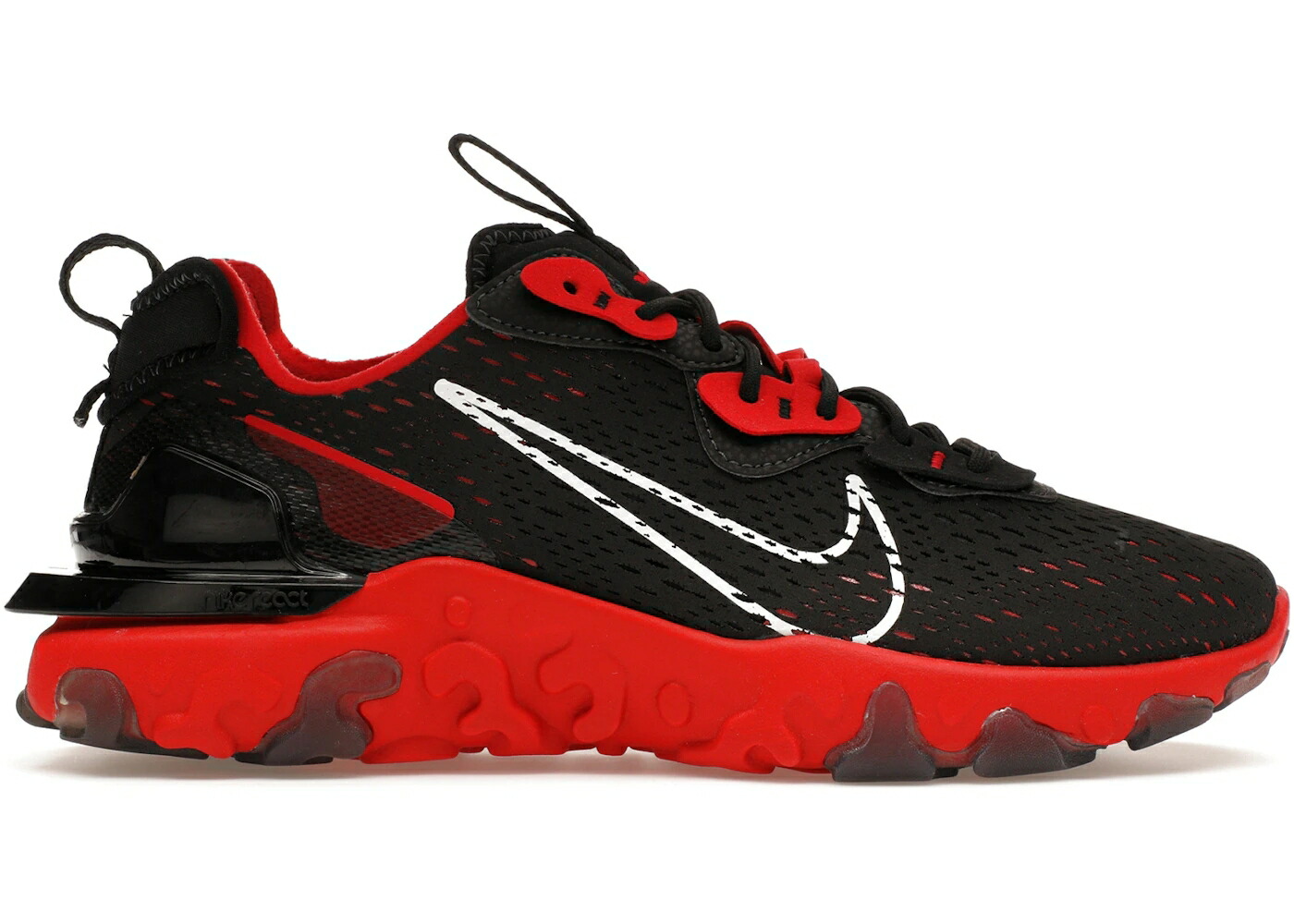 ナイキ リアクト 黒色 ブラック 白色 ホワイト 赤 レッド スニーカー メンズ NIKE REACT VISION BRED / BLACK WHITE UNIVERSITY RED