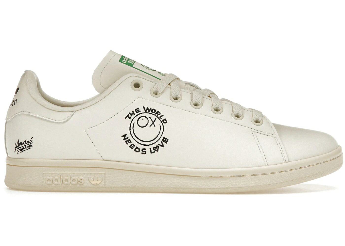 アディダス 皮膚軟化剤 白いこと 白いこと 中核グループ 視点仕損ない スニーカー メンズ ADIDAS STAN SMITH ANDR SARAIVA THE WORLD NEEDS LOVE / CREAM WHITE CREAM WHITE CORE 靴-スニーカー-メンズ靴