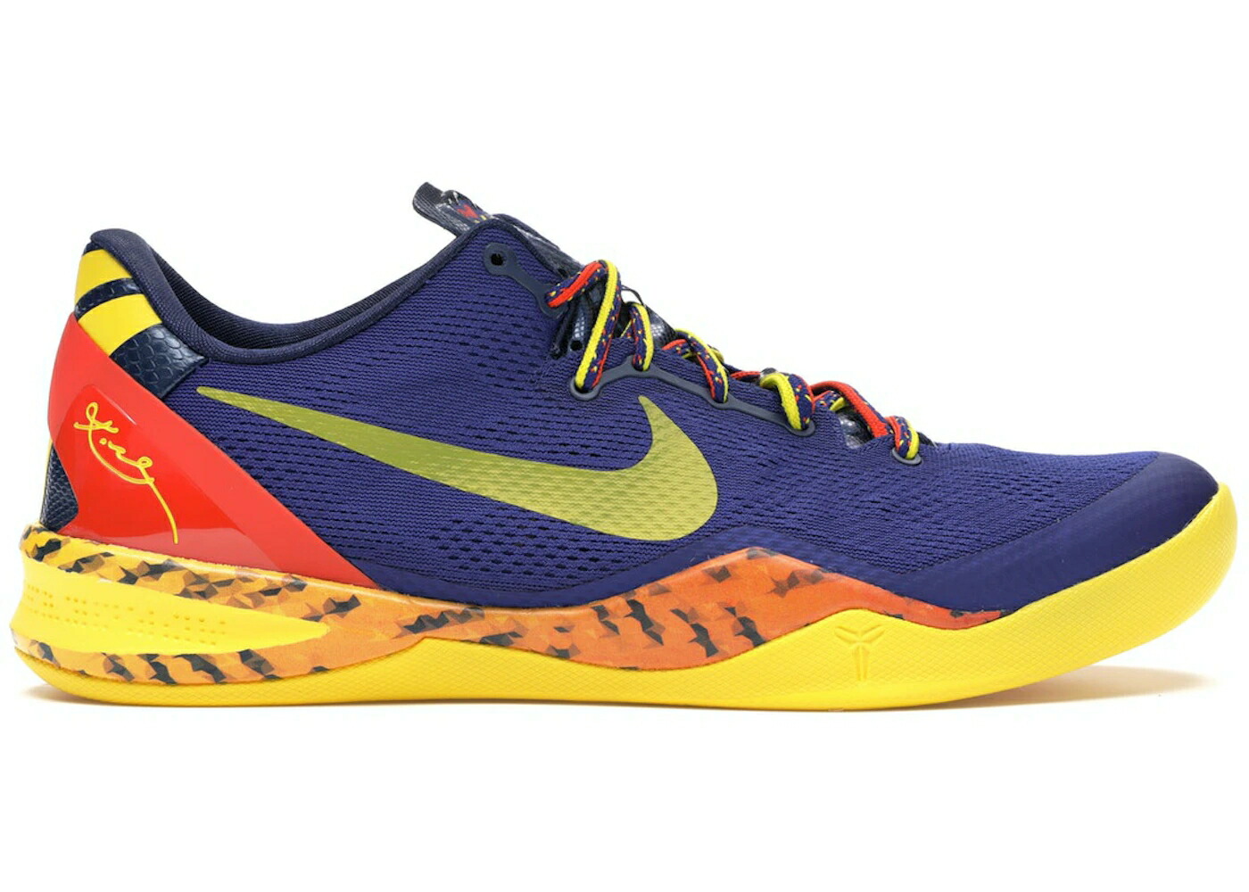 ナイキ コービー ディープ 青色 ブルー 黄色 イエロー スニーカー メンズ NIKE KOBE 8 BARCELONA TIGER / DEEP ROYAL BLUE TOUR YELLOW