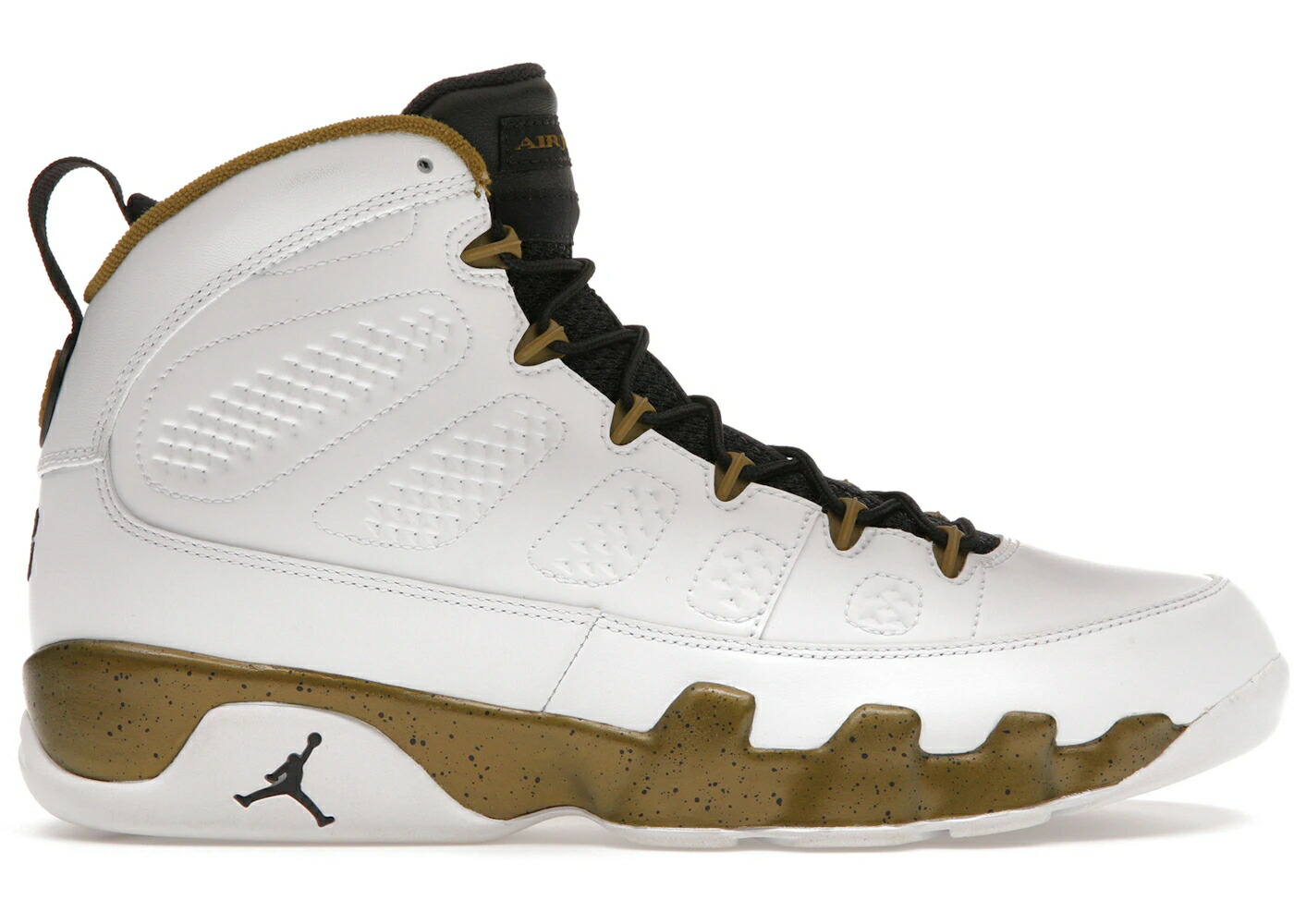 ナイキ ジョーダン 白色 ホワイト 黒色 ブラック 緑 グリーン スニーカー メンズ JORDAN 9 RETRO STATUE / WHITE BLACK MILITIA GREEN