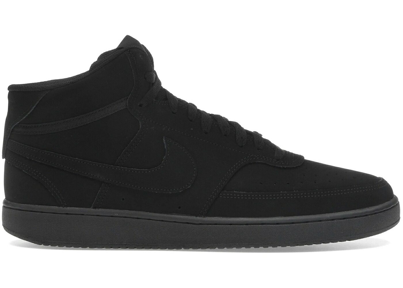 ナイキ 厚地の外套 ミッド 黒いこと 黒いこと スニーカー メンズ NIKE COURT VISION MID BLACK / BLACK BLACK BLACK