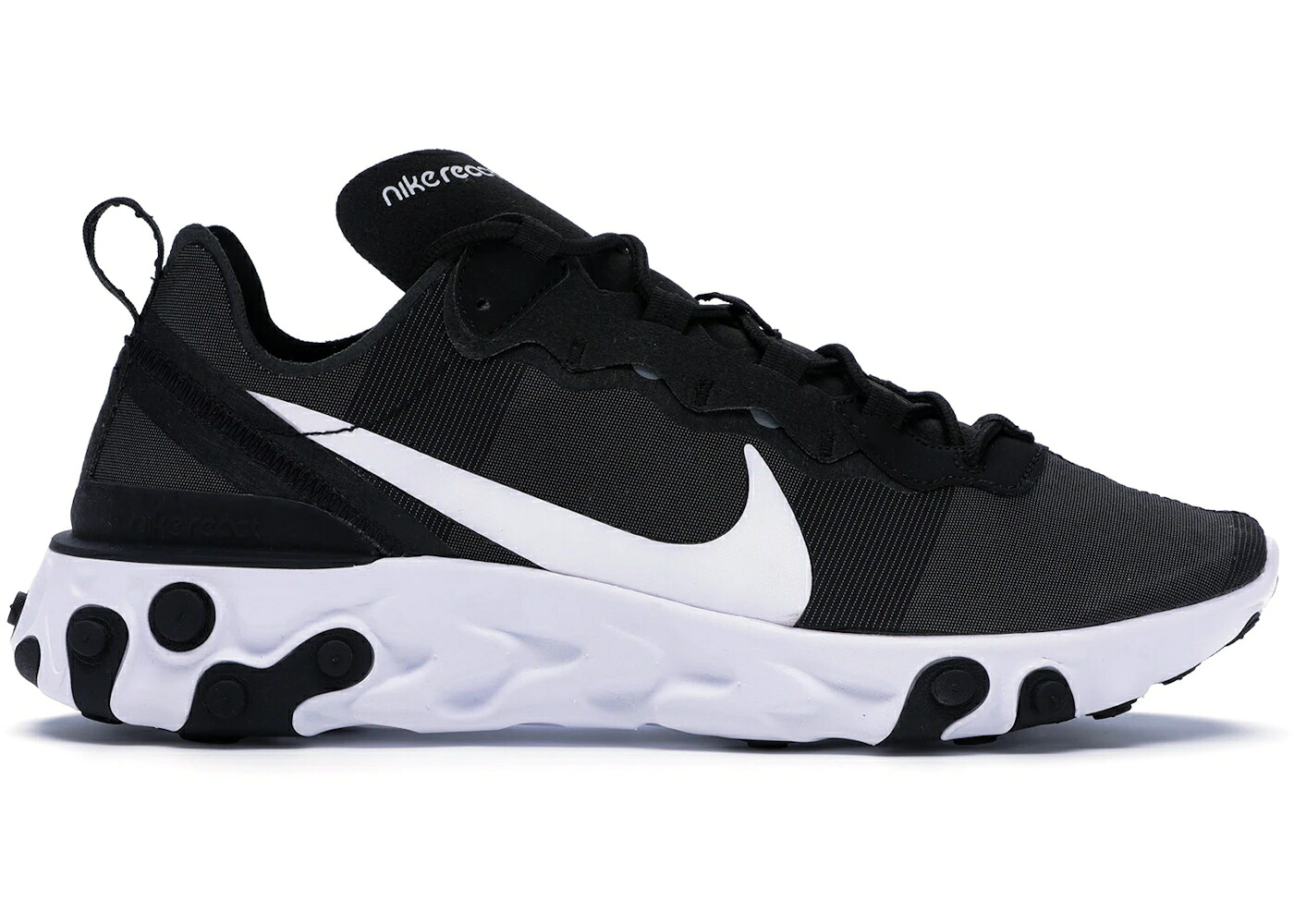 ナイキ リアクト 化学元素 黒いこと 黒いこと 白いこと 白いこと スニーカー メンズ NIKE REACT ELEMENT 55 BLACK WHITE / BLACK WHITE メンズ靴-スニーカー