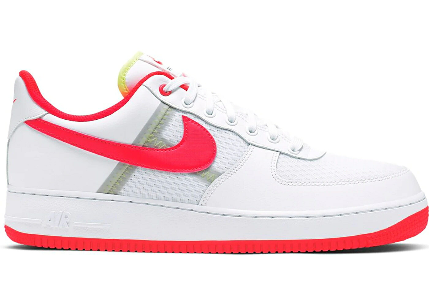 ナイキ 白いこと 白いこと クリムゾン 空軍 スニーカー メンズ NIKE AIR FORCE 1 LOW TRANSPARENT WHITE CRIMSON / WHITE BRIGHT CRIMSON BARELY VOLT