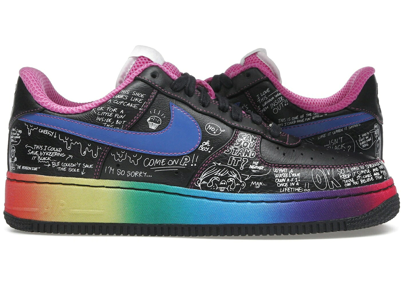 ナイキ 黒色 ブラック エアフォース スニーカー メンズ NIKE AIR FORCE 1 LOW COLETTE X BUSY P / BLACK VARSITY ROYAL