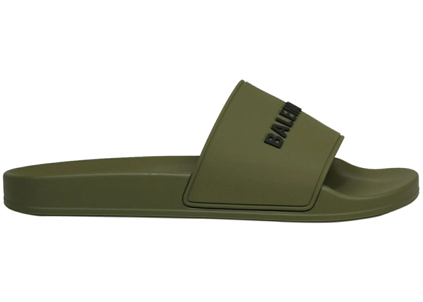 バレンシアガ スウィミングプール カーキ 黒いこと 黒いこと ロゴタイプ スニーカー メンズ BALENCIAGA POOL SLIDES KHAKI BLACK 3D LOGO / KHAKI BLACK