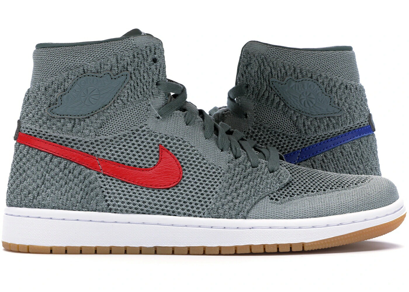 ナイキ ジョーダン ハイ フライニット 緑 グリーン 白色 ホワイト スニーカー メンズ JORDAN 1 RETRO HIGH FLYKNIT CLAY GREEN / CLAY GREEN WHITE HYPER COBALT
