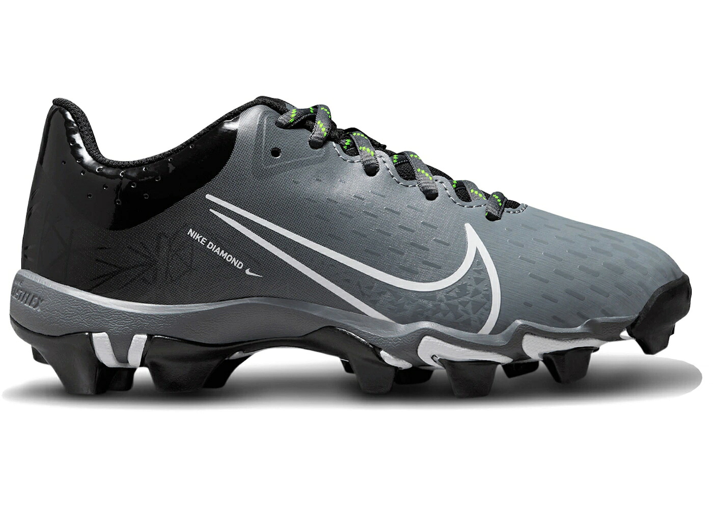 ナイキ キーストーン 黒色 ブラック クール 灰色 グレー 白色 ホワイト ジュニア キッズ NIKE HYPERDIAMOND 4 KEYSTONE BLACK COOL GREY VOLT (GS) / BLACK COOL GREY VOLT WHITE ベビー マタニティ スニーカー