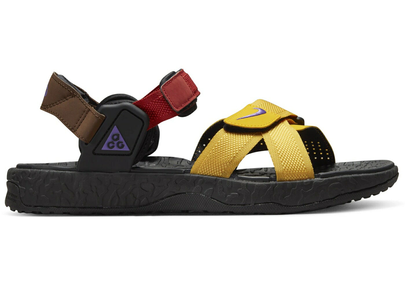 ナイキ 茶色 ブラウン 赤 レッド 黄色 イエロー アクション DESCHUTZ+ スニーカー メンズ NIKE ACG AIR BROWN RED YELLOW / SOLAR FLARE ACTION GRAPE