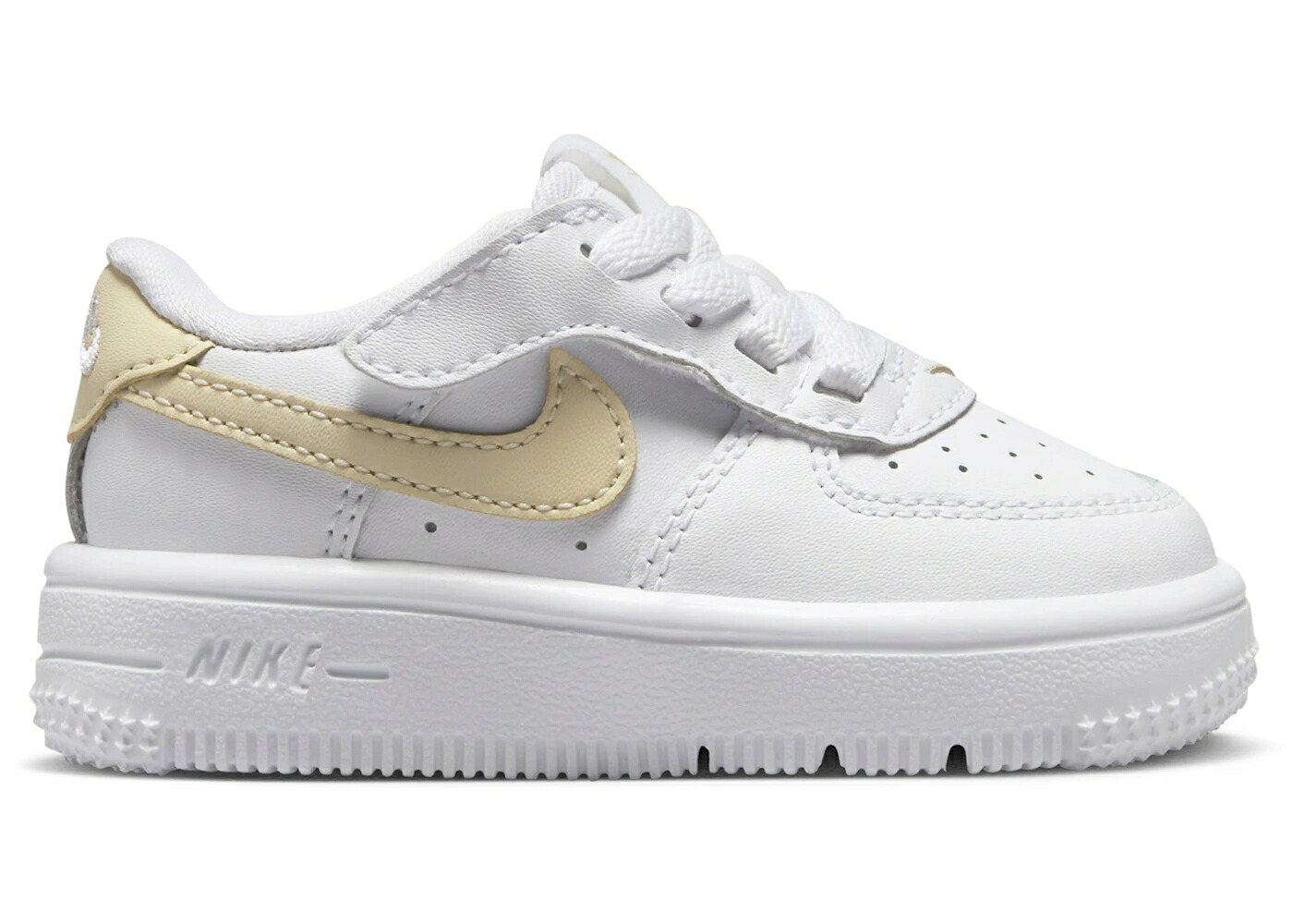 ナイキ 白いこと 白いこと カーキ お坊っちゃん キッズ NIKE FORCE 1 LOW EASYON WHITE LIGHT KHAKI (I) / WHITE WHITE LIGHT KHAKI