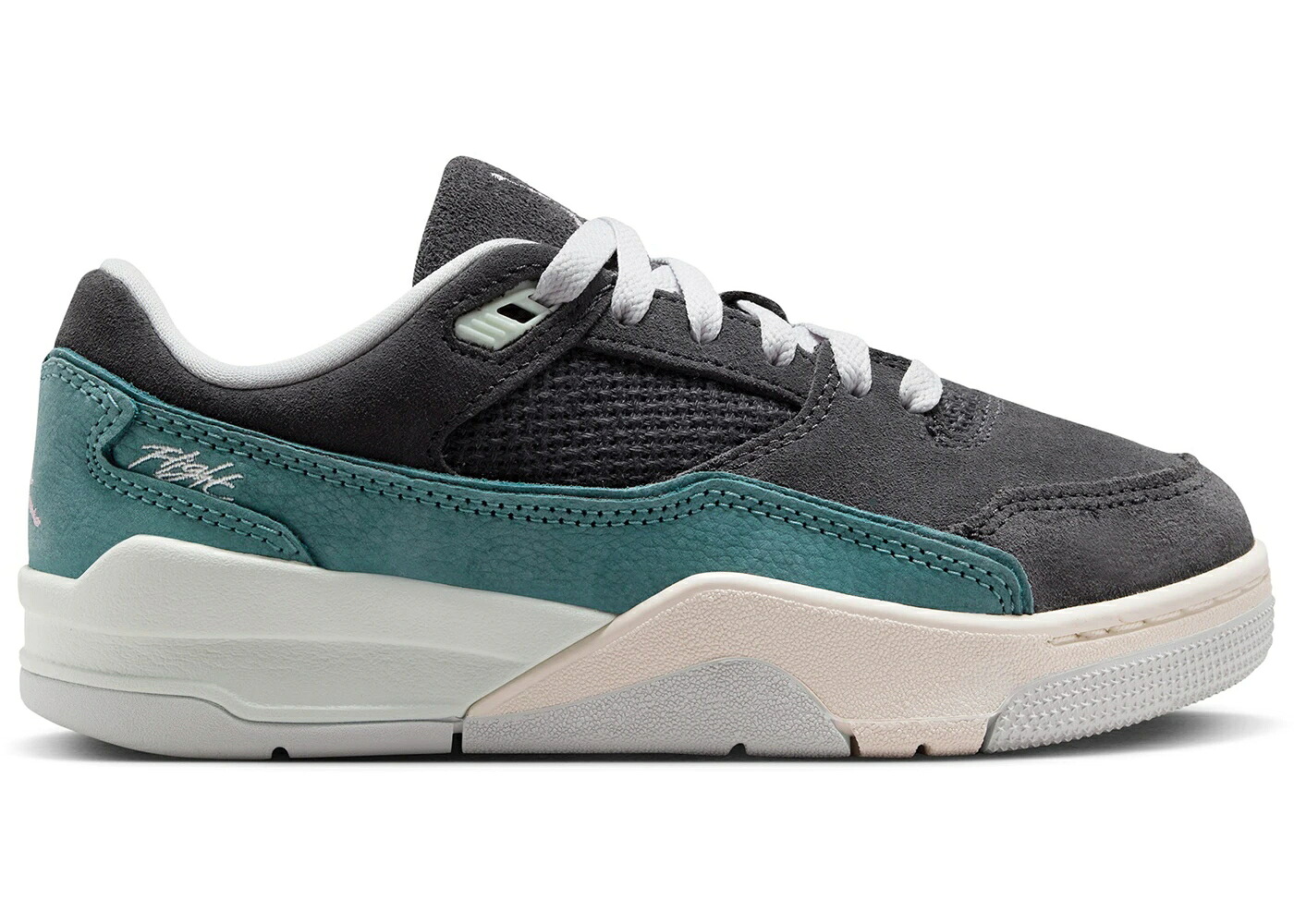 ナイキ ジョーダン フライト コート 緑 グリーン 翡翠 ジェード ジュニア キッズ JORDAN FLIGHT COURT ANTHRACITE IRIS WHISPER BARELY GREEN (GS) / ANTHRACITE ICED JADE IRIS ベビー マタニティ スニーカー