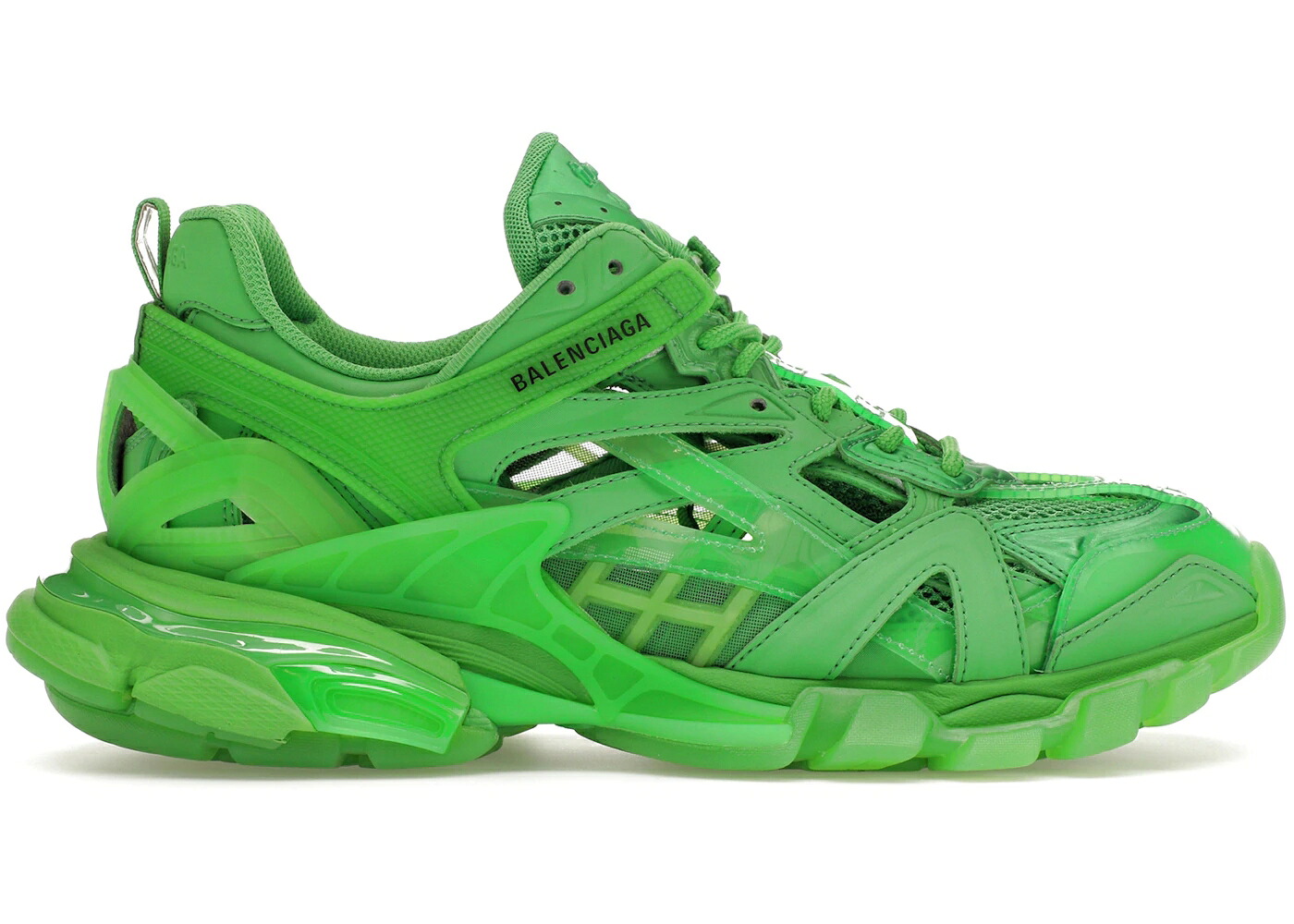 バレンシアガ 緑 緑であること TRACK.2 スニーカー メンズ BALENCIAGA CLEAR SOLE FLUO GREEN / FLUO GREEN FLUO GREEN