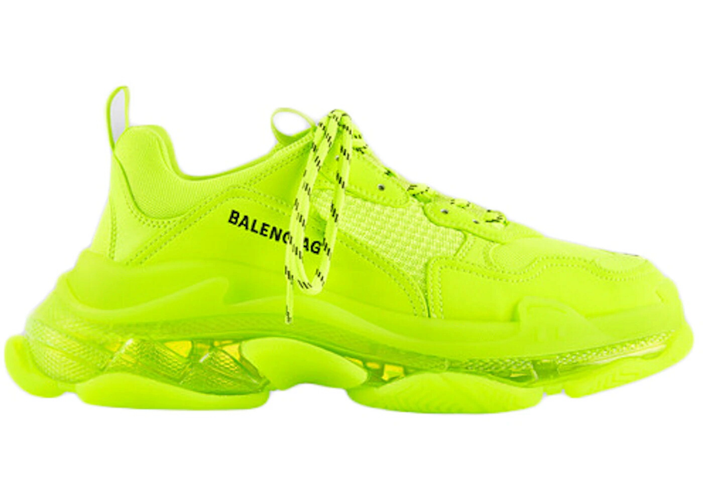 バレンシアガ 黄味がかった 黄色 スニーカー メンズ BALENCIAGA TRIPLE S CLEAR SOLE FLUO YELLOW /