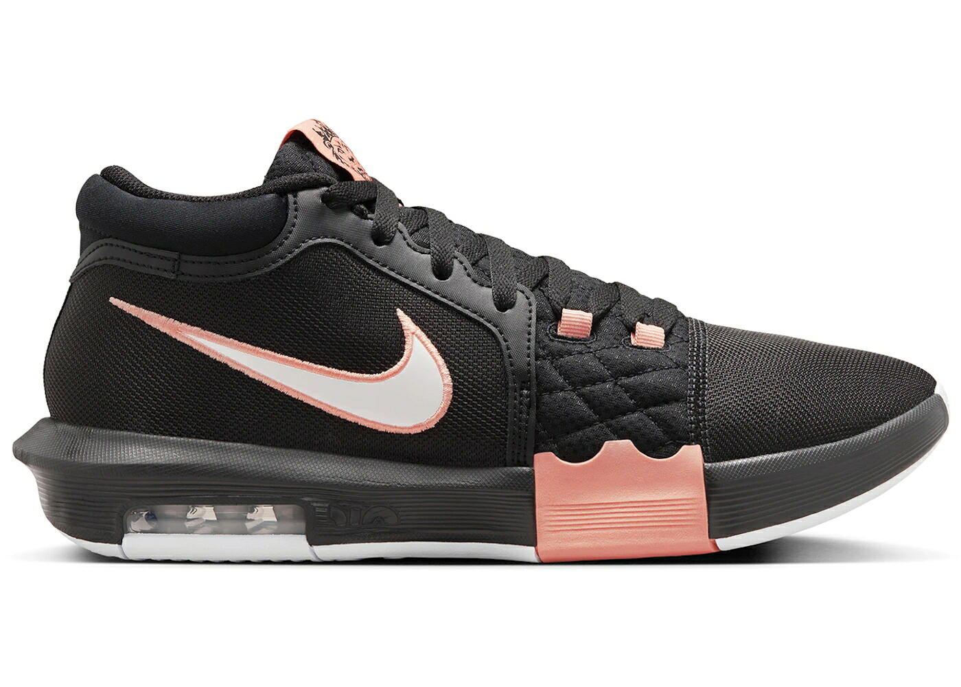 ナイキ レブロン 黒色 ブラック 白色 ホワイト ウィットネス スニーカー メンズ NIKE LEBRON WITNESS 8 BLACK APRICOT AGATE WHITE / BLACK APRICOT AGATE WHITE