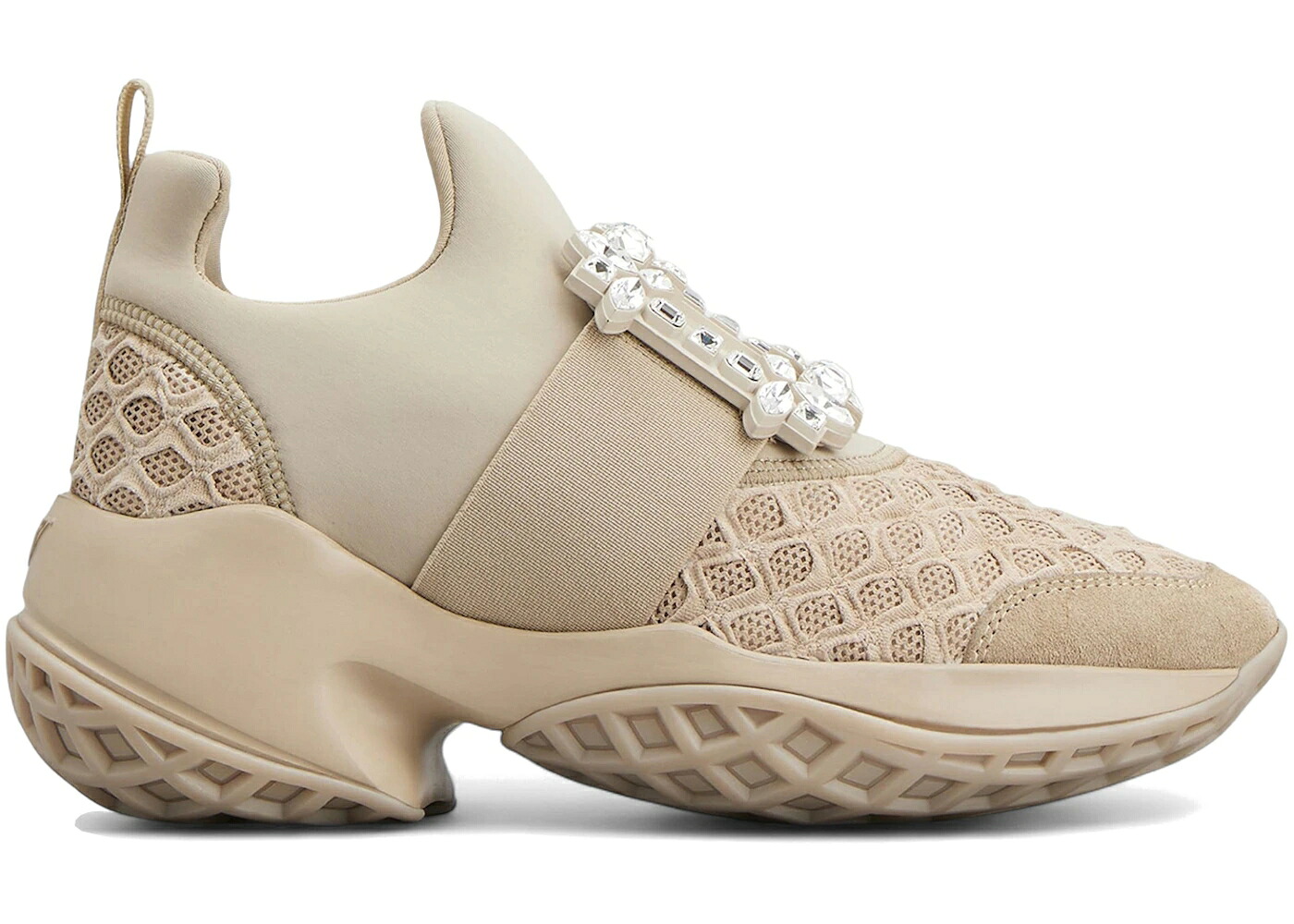 幽客 ベージュ バックル VIV\u0027 WOMEN\u0027S スニーカー レディース ROGER VIVIER ROGER VIVIER RUN FABRIC BEIGE CRYSTAL BUCKLE (WOMEN\u0027S) /