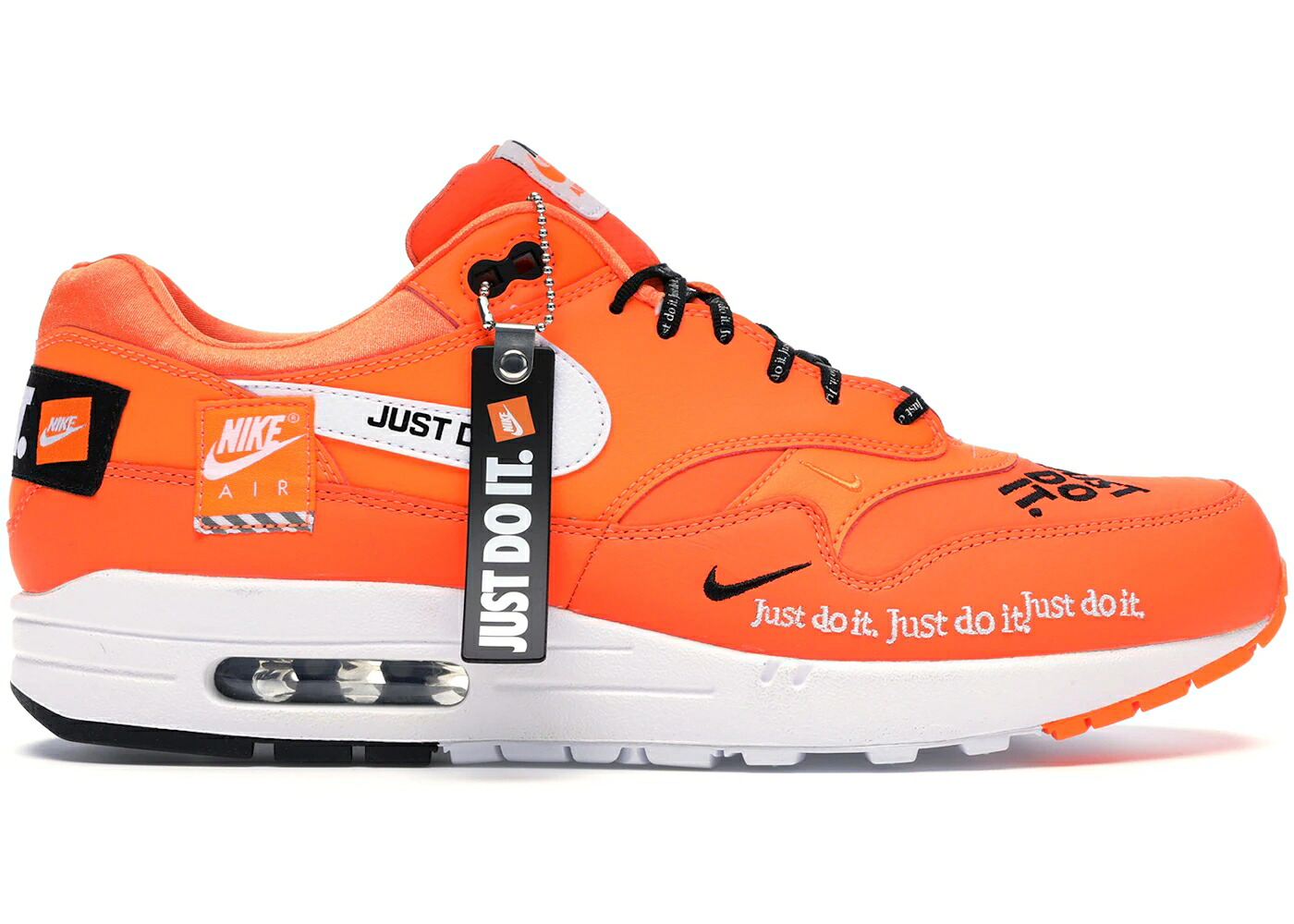 ナイキ マックス 橙 オレンジ色 白いこと 白いこと 黒いこと 黒いこと エア湖マックス スニーカー メンズ NIKE AIR MAX 1 JUST DO IT PACK ORANGE / TOTAL ORANGE WHITE BLACK