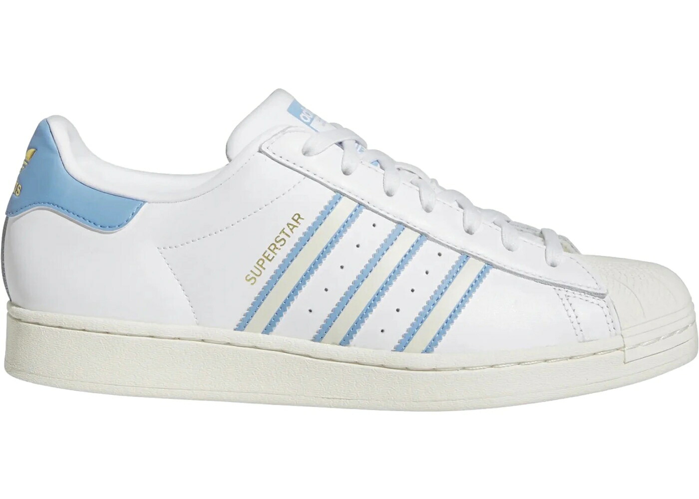 アディダス スーパースター 白色 ホワイト 青色 ブルー スニーカー メンズ ADIDAS SUPERSTAR CLOUD WHITE LIGHT BLUE / CLOUD WHITE OFF WHITE LIGHT BLUE