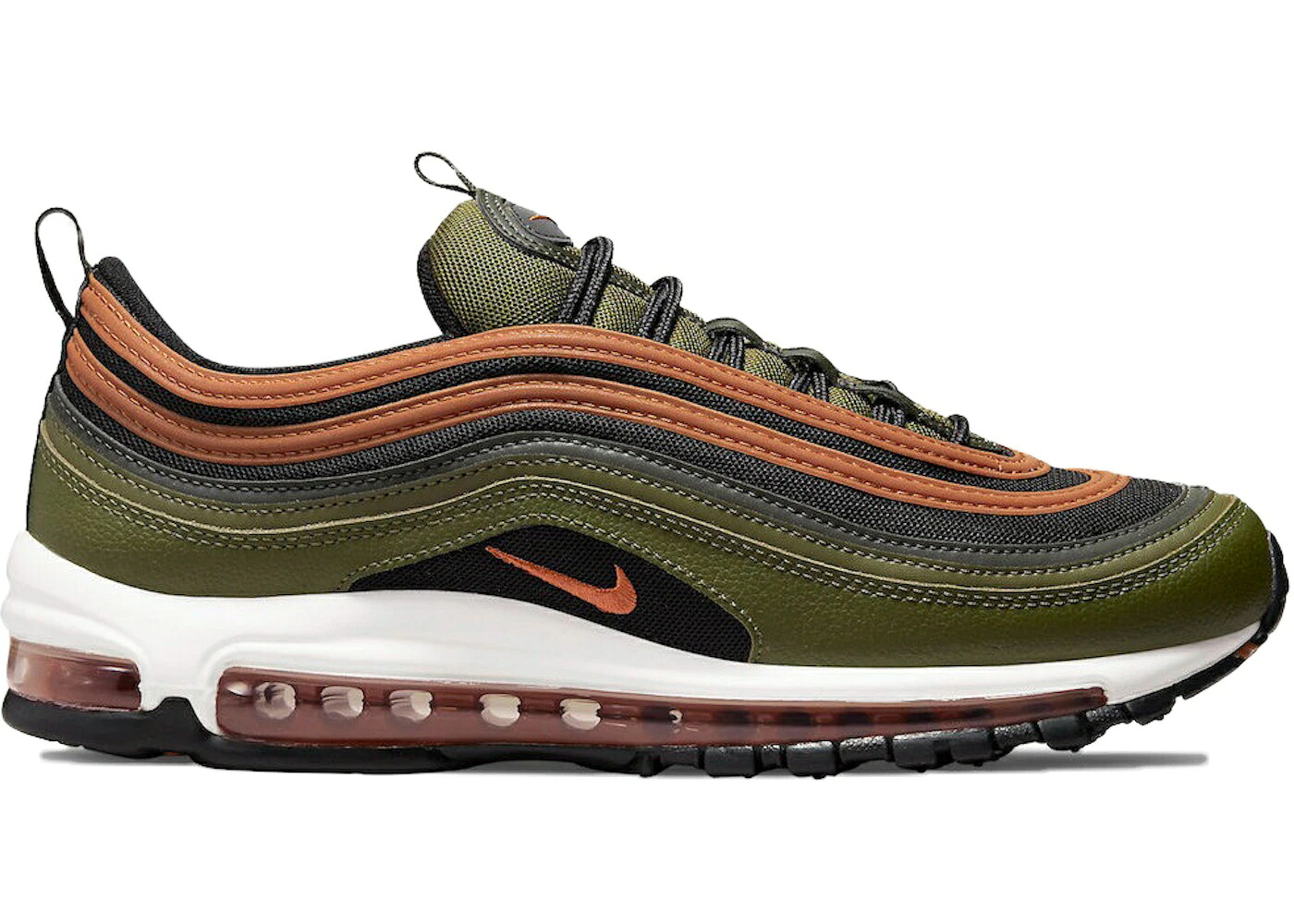 ナイキ マックス 黒色 ブラック オリーブ 橙 オレンジ エアマックス スニーカー メンズ NIKE AIR MAX 97 BLACK OLIVE / BLACK OLIVE BURNT ORANGE|スニケス