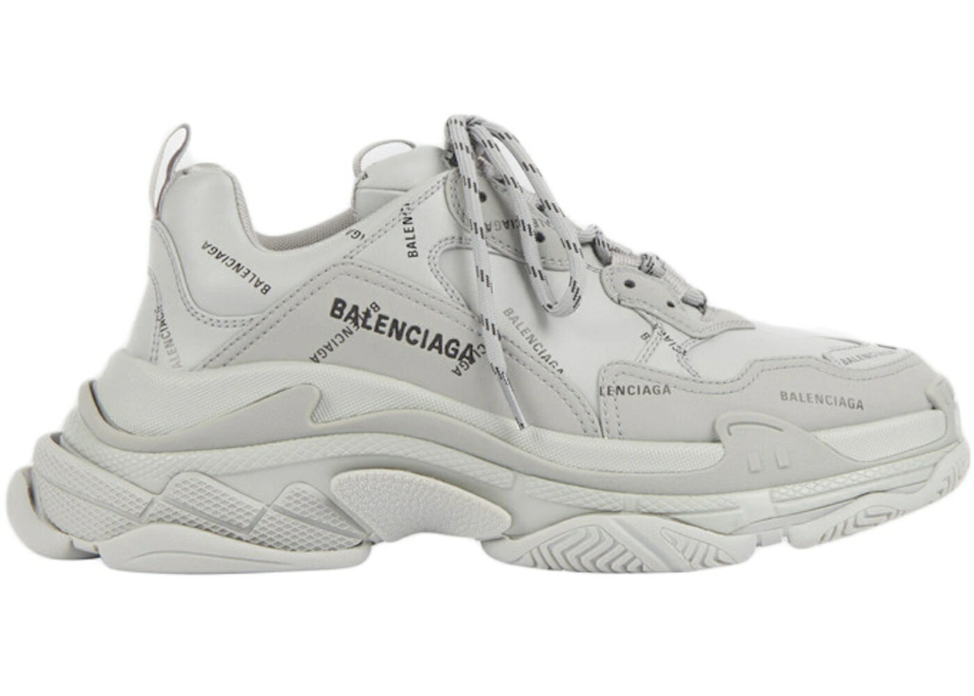 バレンシアガ ロゴタイプ 薄墨色 薄墨色 薄墨色 黒いこと 黒いこと スニーカー メンズ BALENCIAGA TRIPLE S ALLOVER LOGO GRAY / GREY BLACK