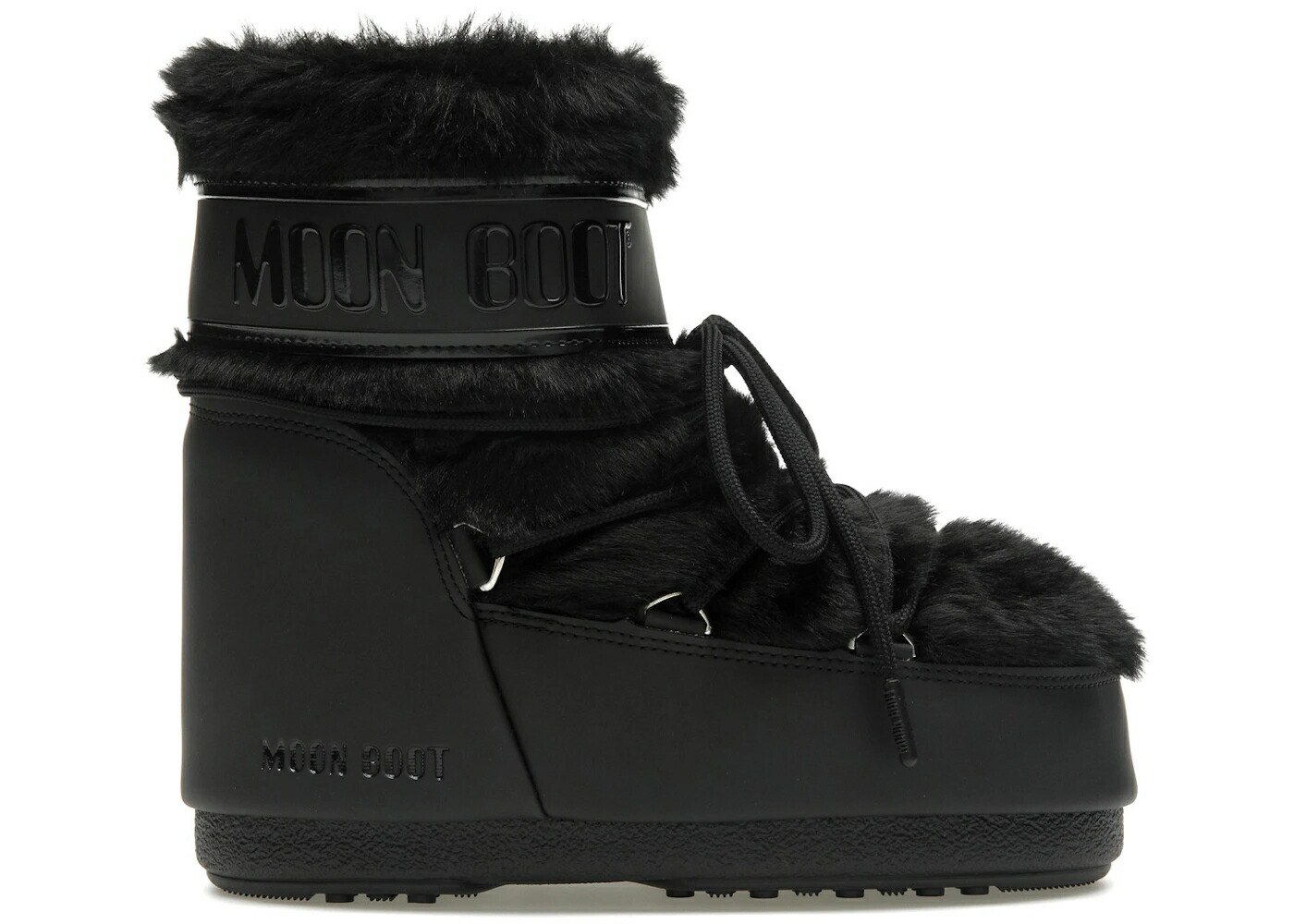 お月さまブーツ ブーツ アイコン 黒いこと 黒いこと スニーカー ユニ一発やる MOON BOOT MOON BOOT ICON FAUX-FUR LOW BLACK / メンズ