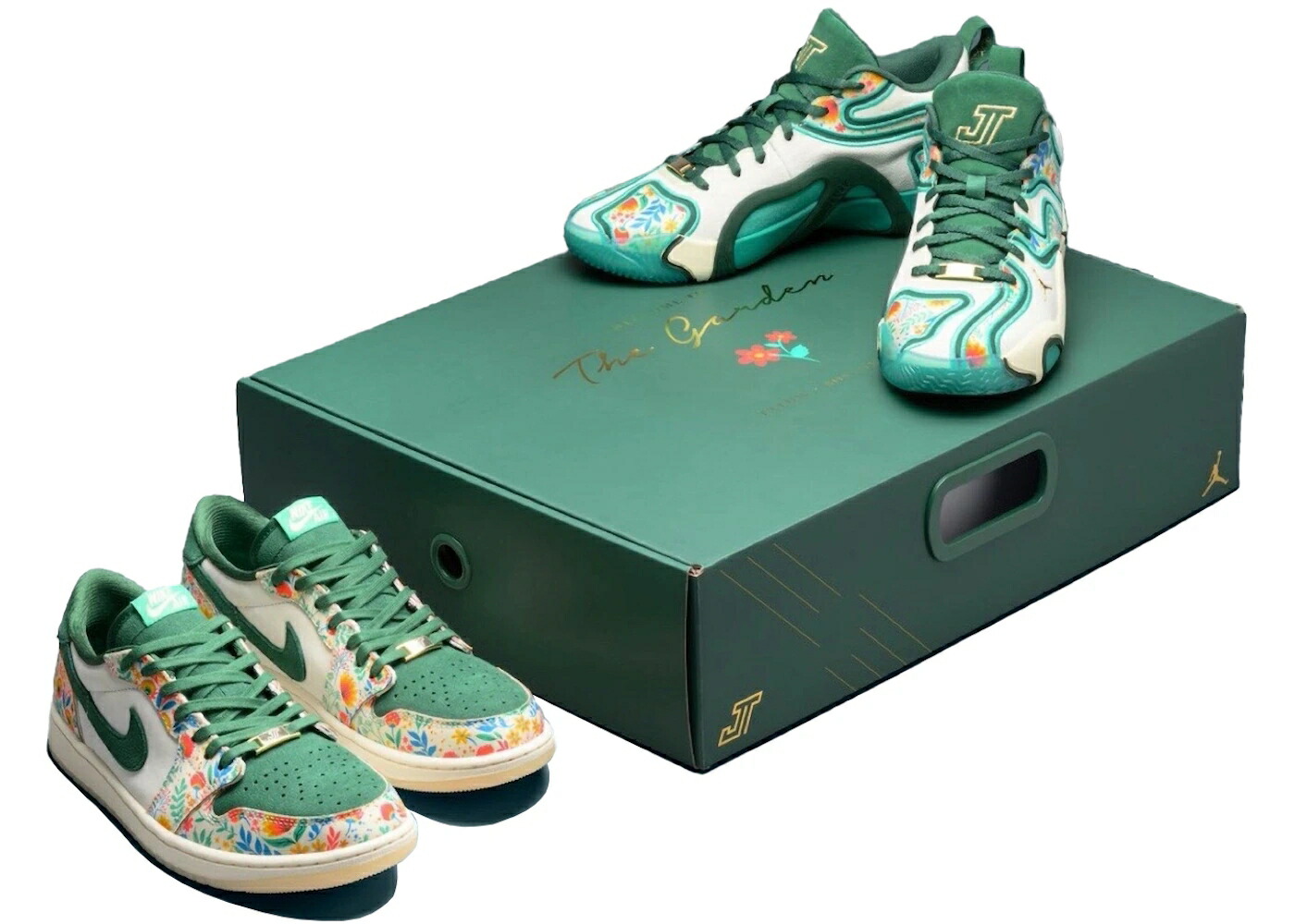 ナイキ ジョーダン 緑 緑であること \u0026 スニーカー メンズ JORDAN 1 RETRO LOW OG TATUM 3 JAYSON WELCOME TO THE GARDEN PACK / COCONUT MILK GORGE GREEN KINETIC