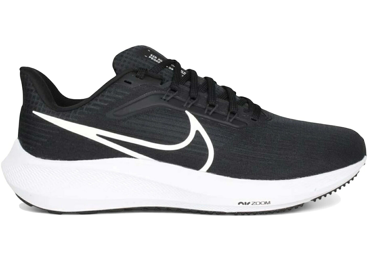ナイキ ズーム ペガサス 黒色 ブラック 灰色 グレー 白色 ホワイト ズームペガサス スニーカー メンズ NIKE AIR ZOOM PEGASUS 39 BLACK DARK SMOKE GREY (EXTRA WIDE) / BLACK DARK SMOKE GREY WHITE