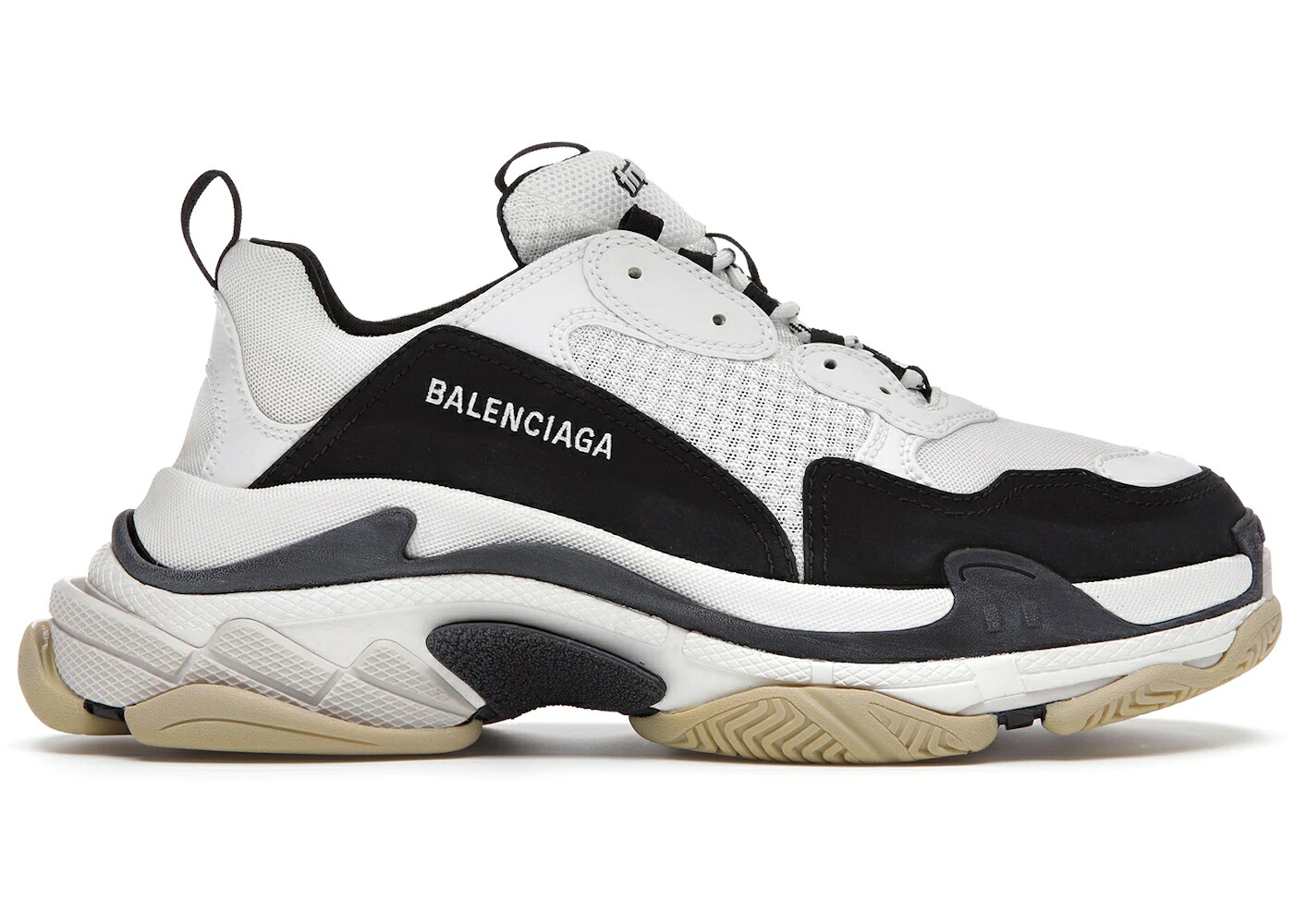 バレンシアガ 白色 ホワイト 黒色 ブラック スニーカー メンズ BALENCIAGA TRIPLE S WHITE BLACK /