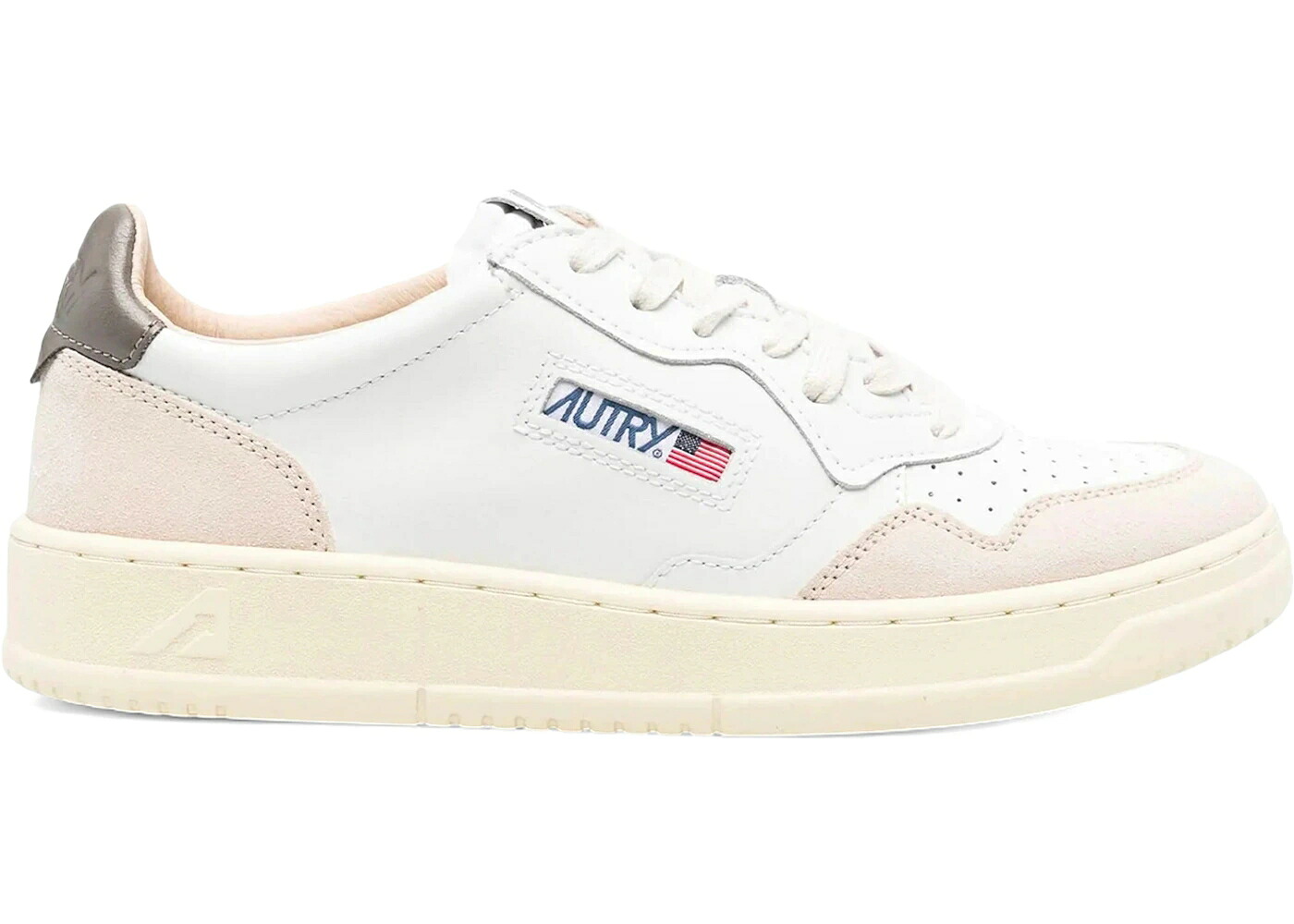 なめし革 白いこと 白いこと スエードクロス スウェード スニーカー メンズ AUTRY MEDALIST LEATHER LOW WHITE MOREL SUEDE / WHITE MOREL